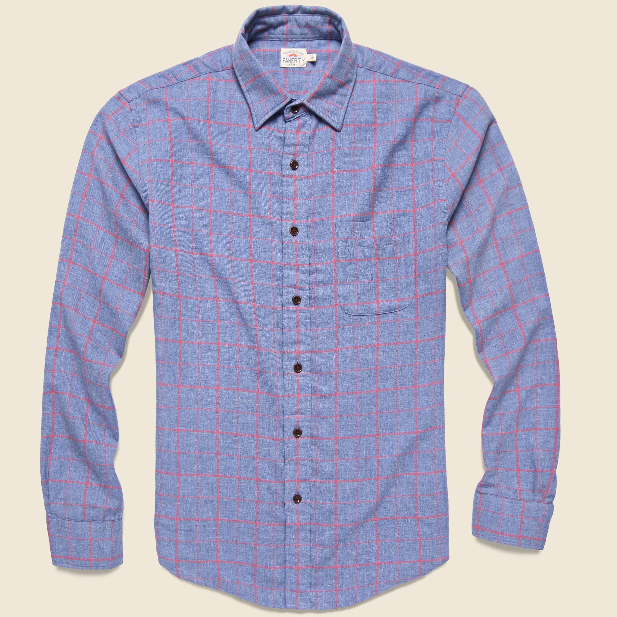 Windowpane Ventura Shirt - Blue Melange