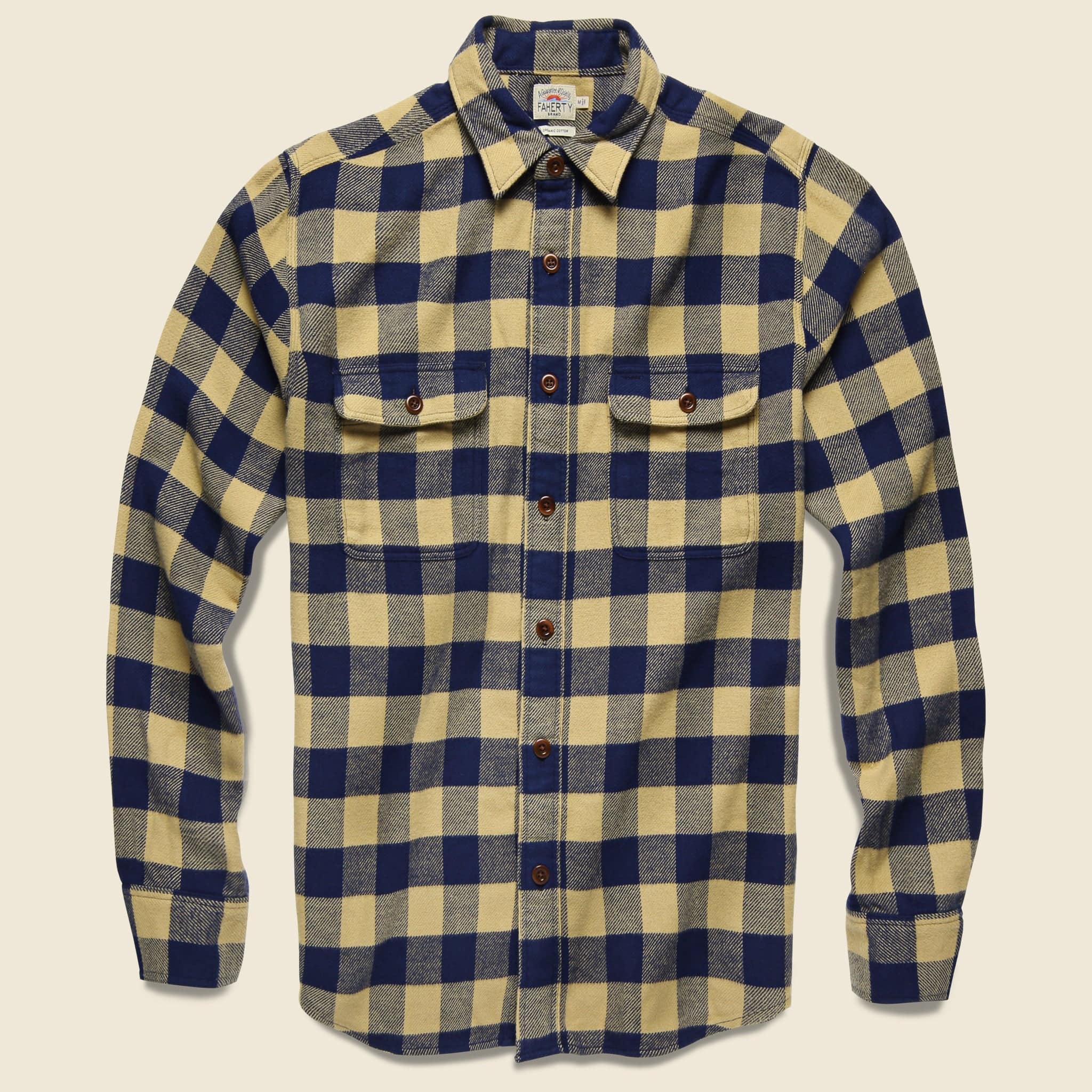 Vintage Twill Flannel - Navy/Gold