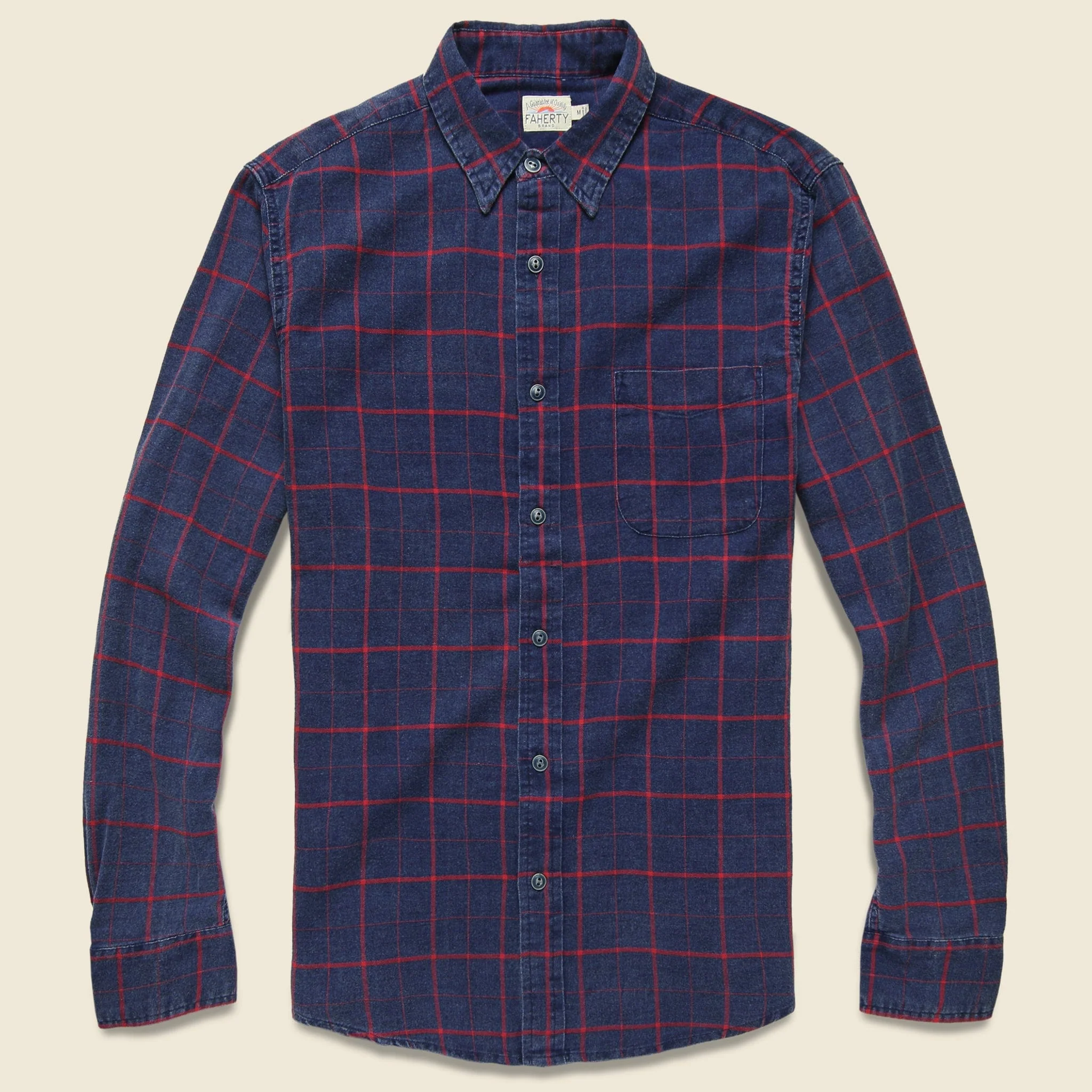 Windowpane Ventura Shirt - Indigo/Red
