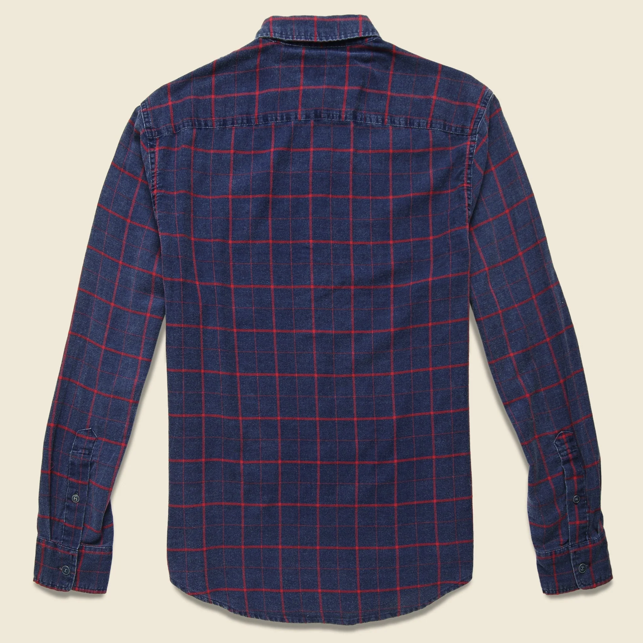 Windowpane Ventura Shirt - Indigo/Red - Image 2