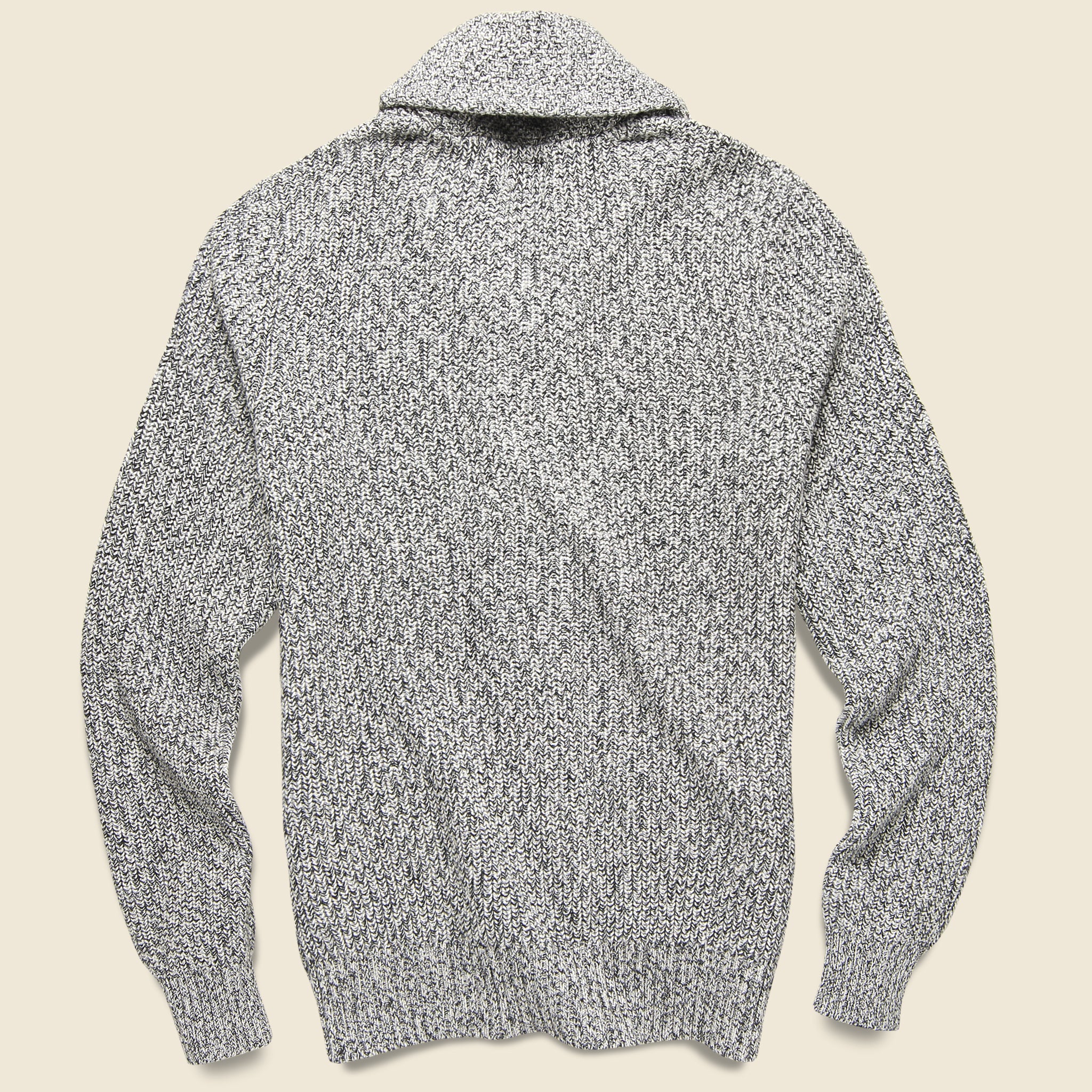 Marled Cotton Cardigan - Light Grey - Image 2