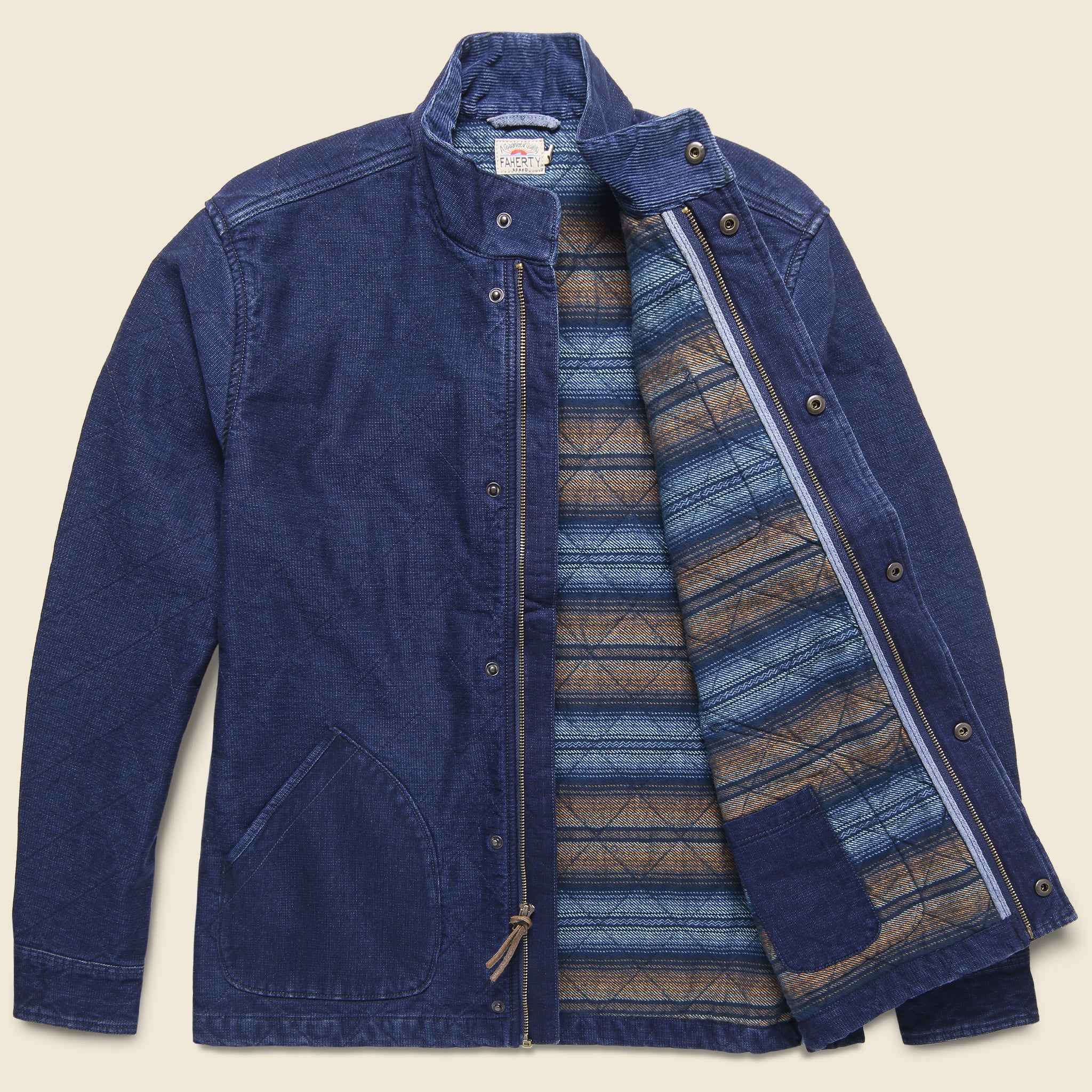 Quilted Barn Coat - Indigo - Image 2
