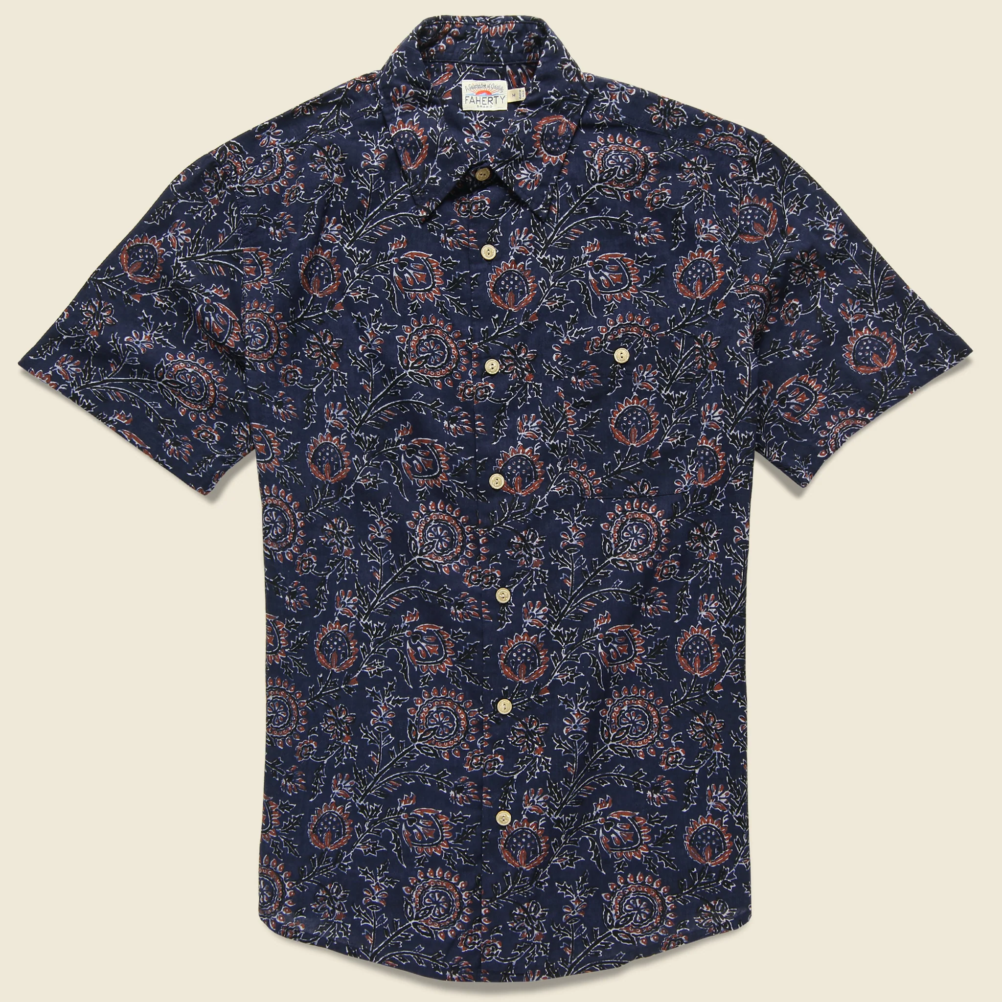 Floral Coast Shirt - Indigo/Navy