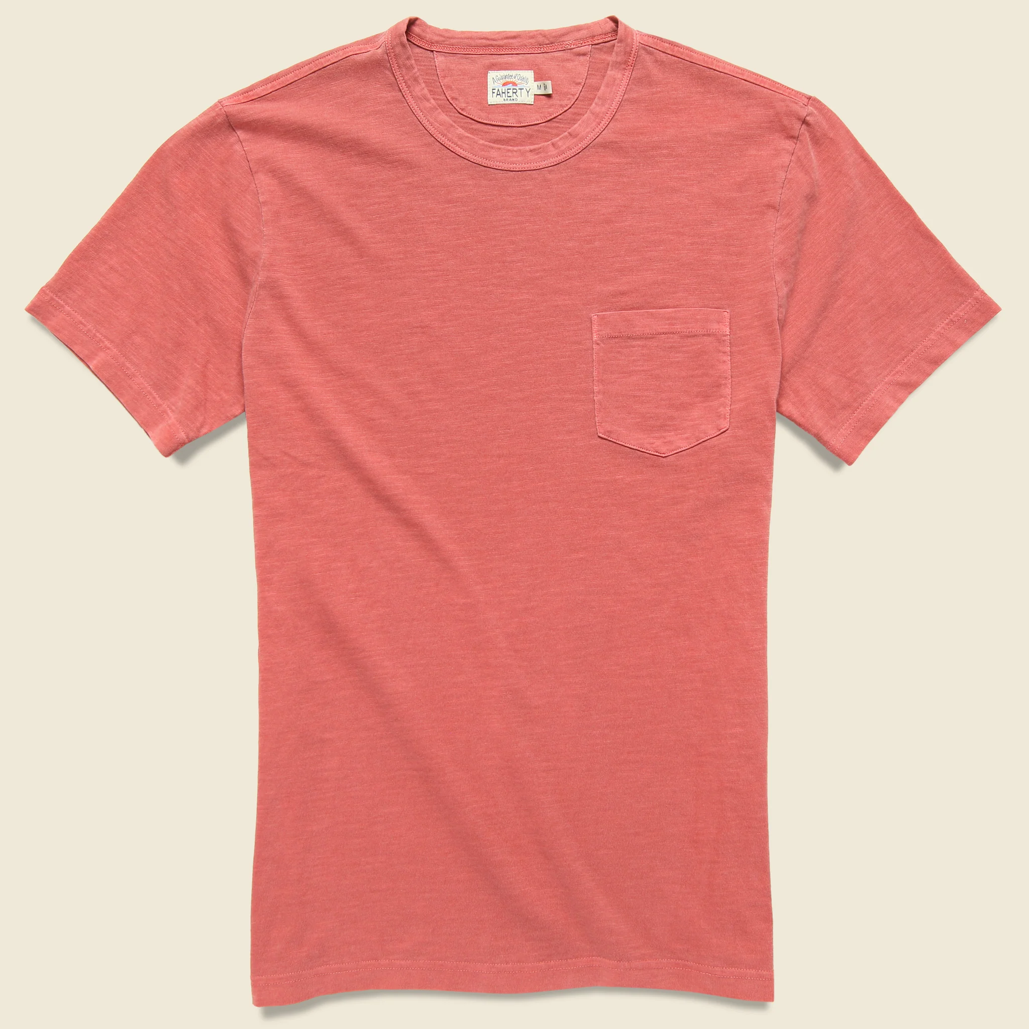 Garment Dye Pocket Tee - Faded Red