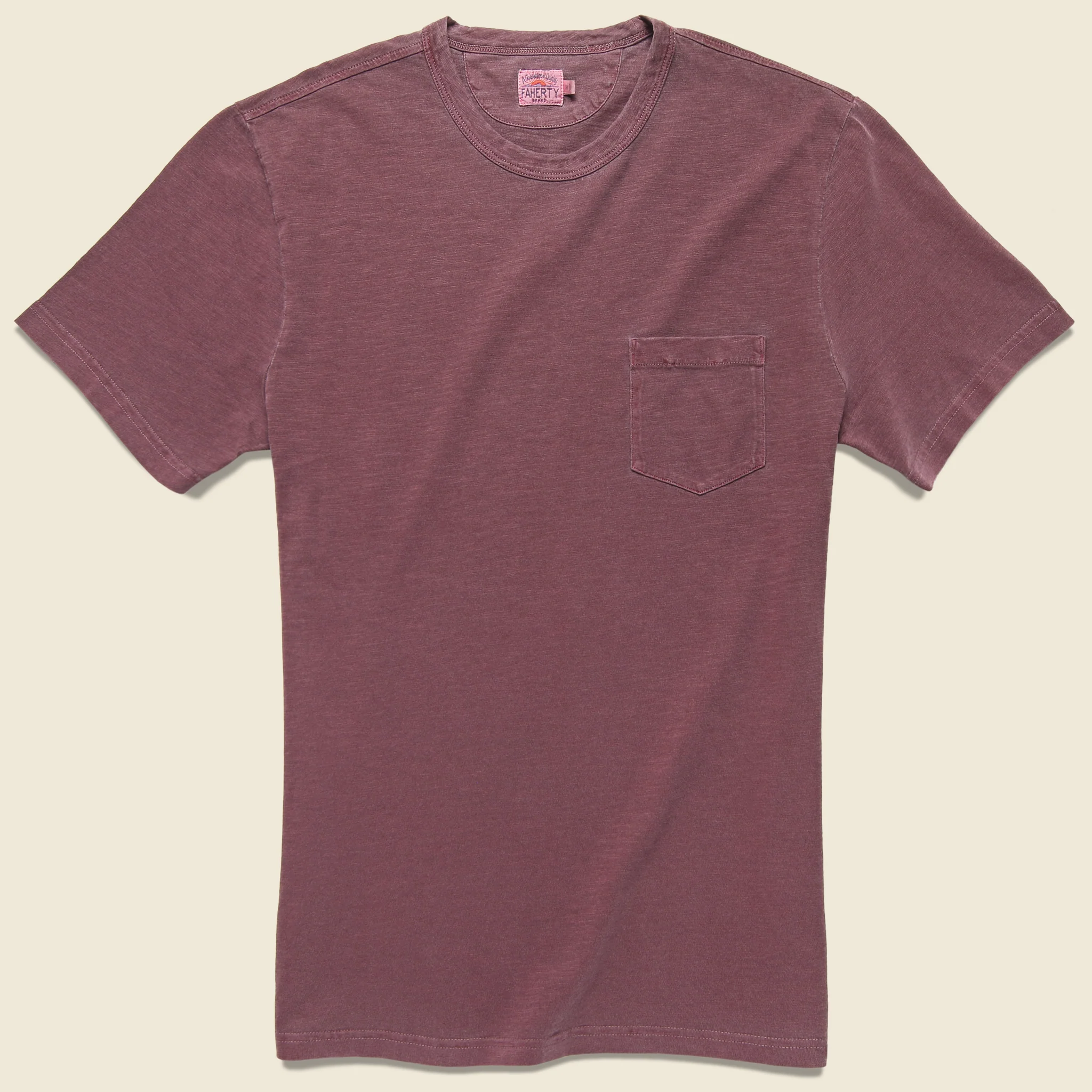 Garment Dye Pocket Tee - Burgundy