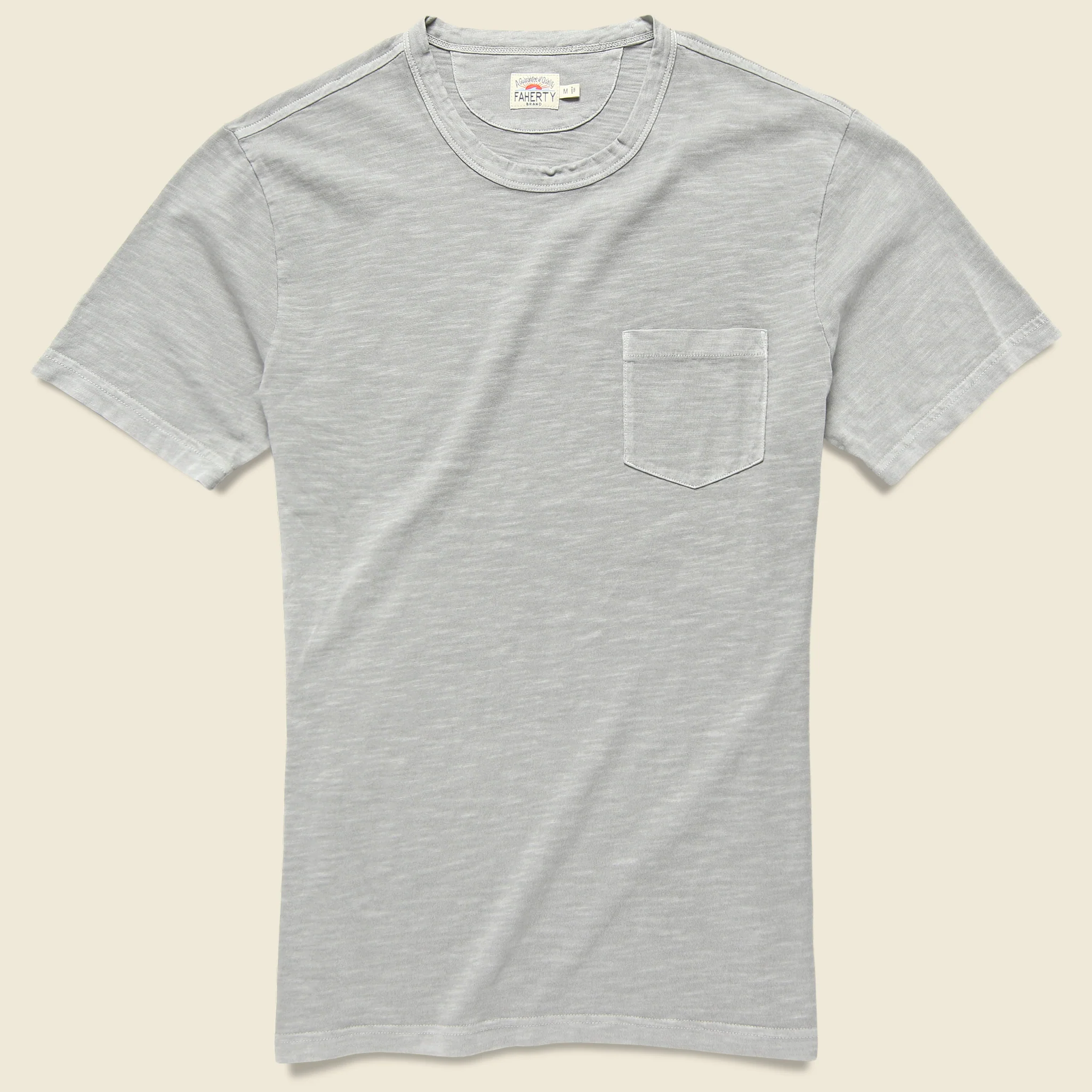 Garment Dye Pocket Tee - Ice Grey