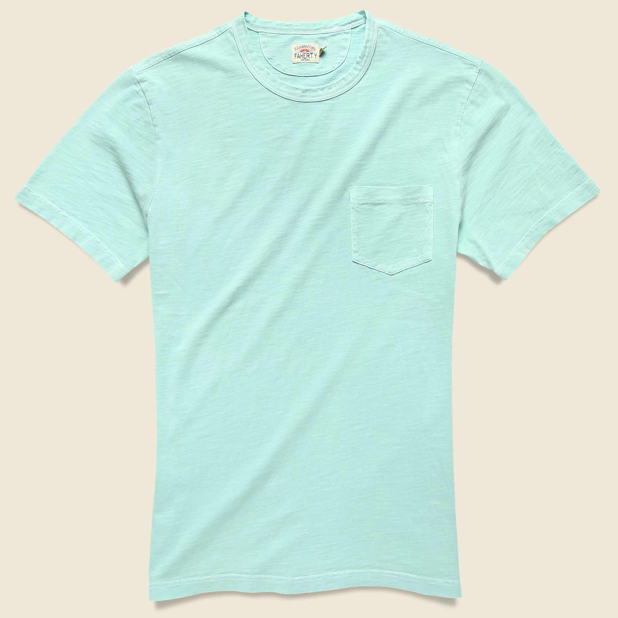 Garment Dyed Pocket Tee - Water Blue