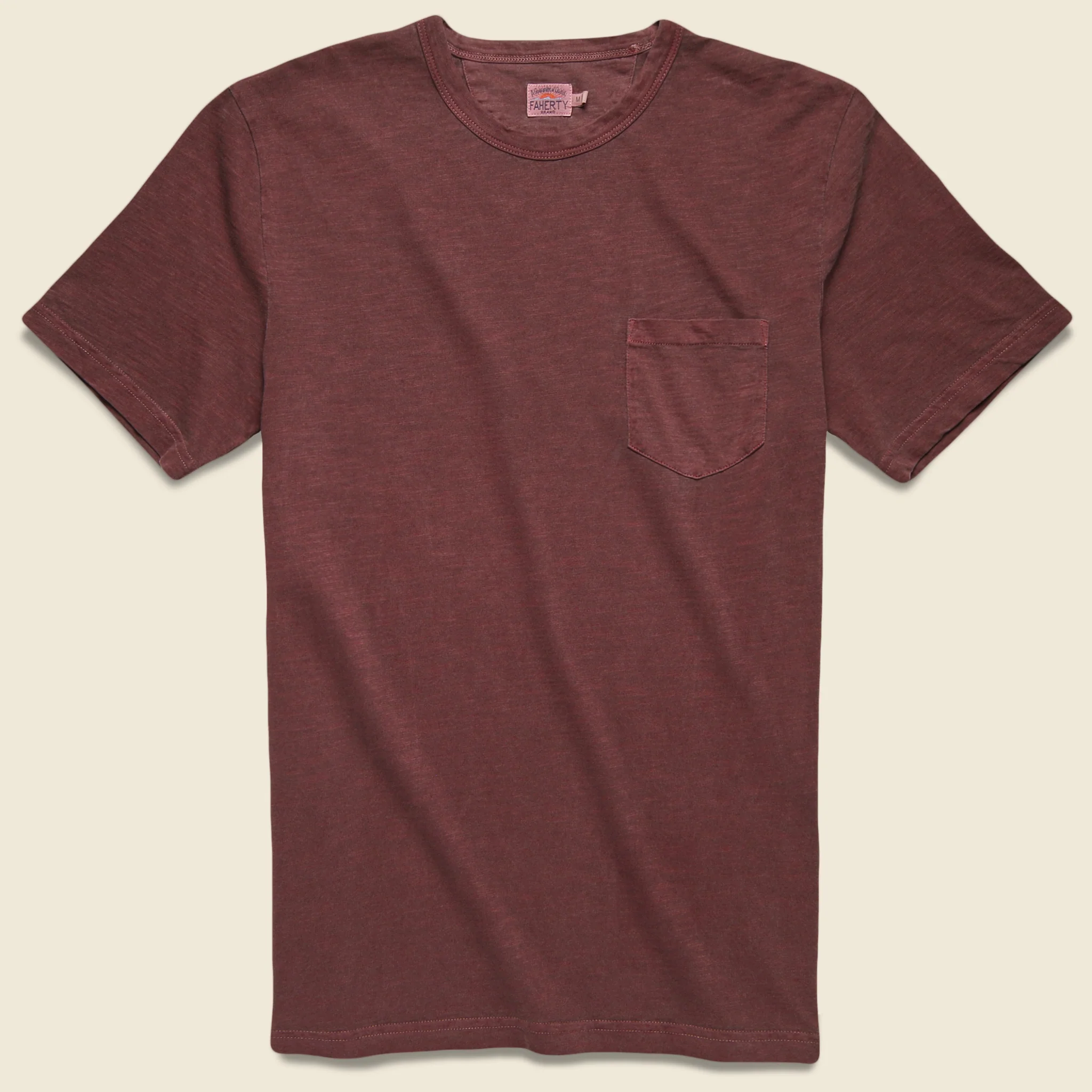 Garment Dyed Pocket Tee - Merlot