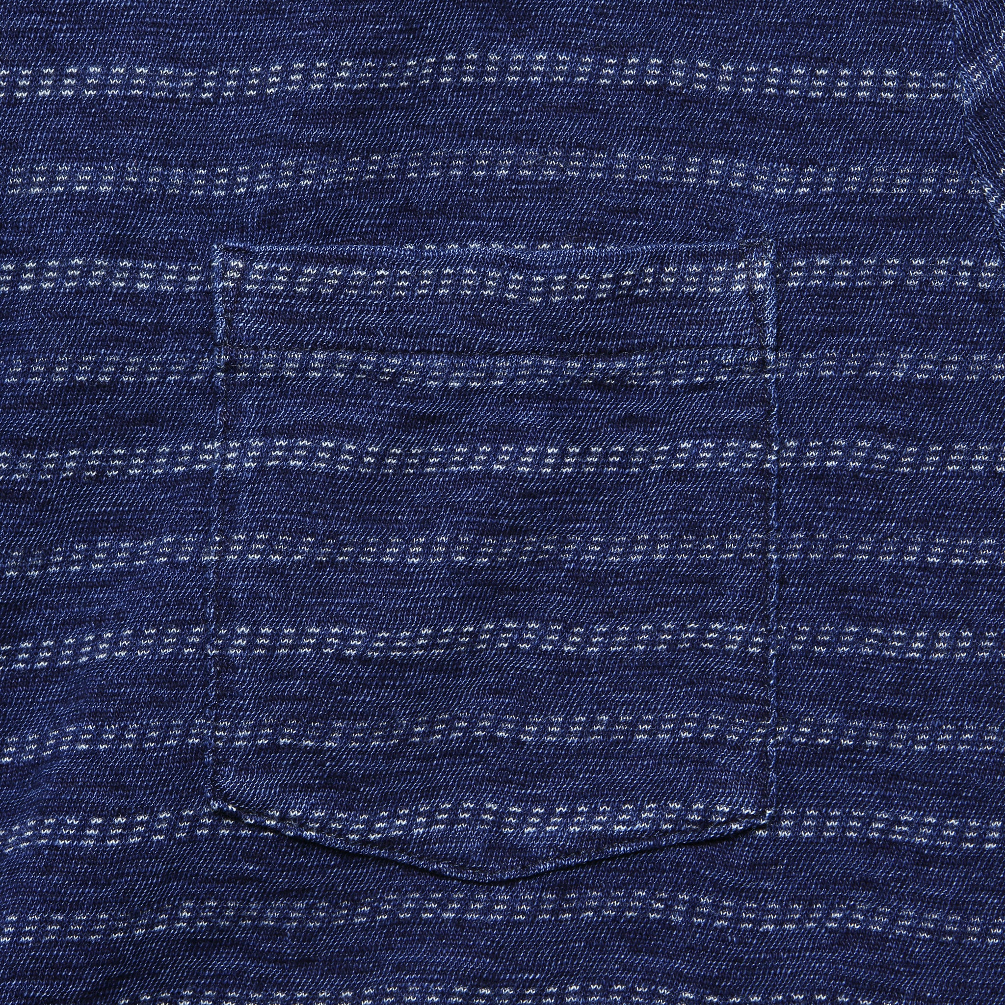 Jacquard Indigo Pocket Tee - Geo stripe - Image 2
