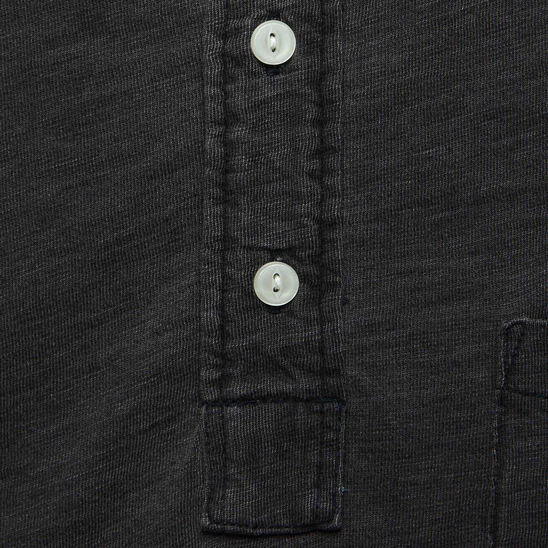 Indigo Dyed Polo Shirt - Black Wash - Image 2