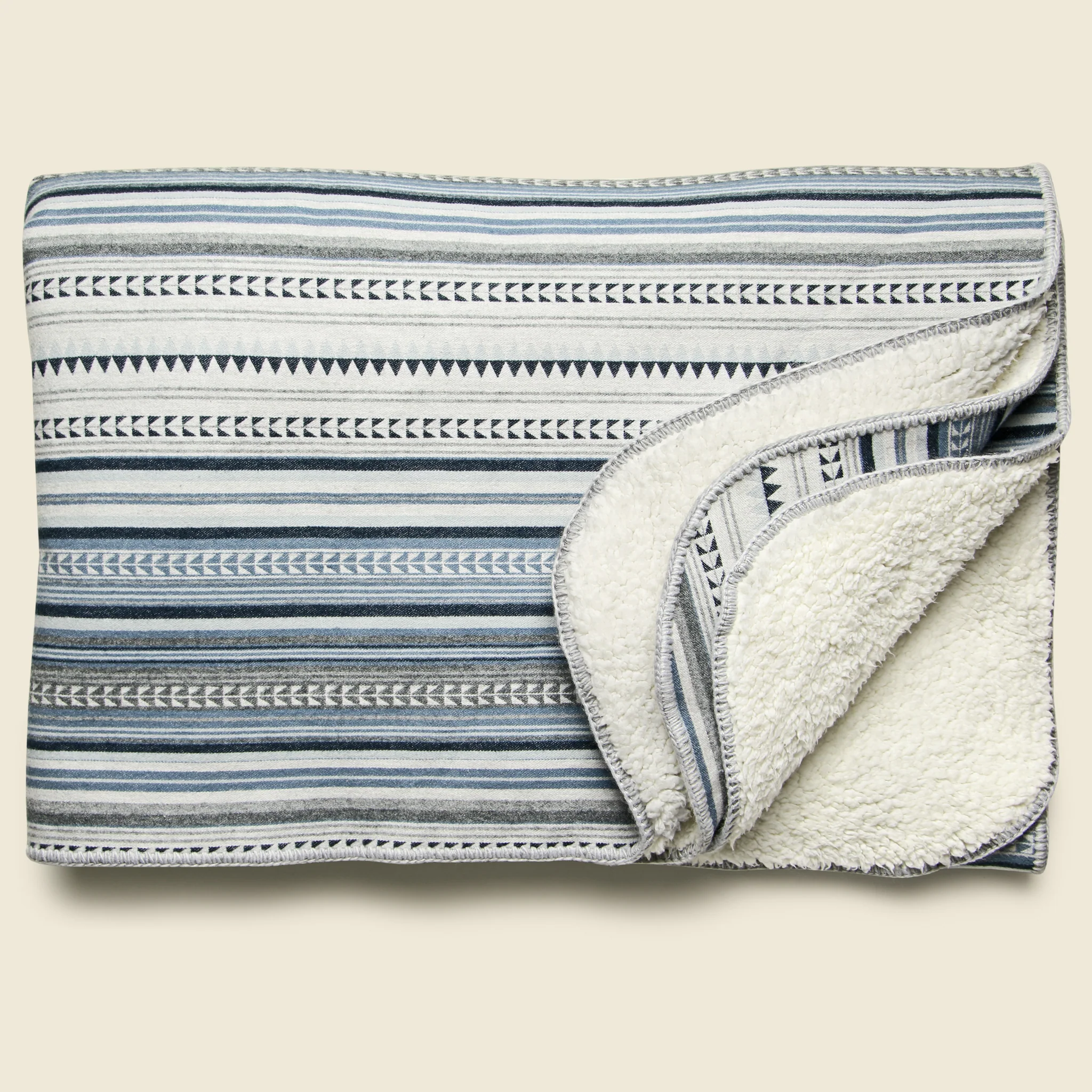 Aspen Sherpa Throw Blanket - Cloud Sky Geo - Image 2