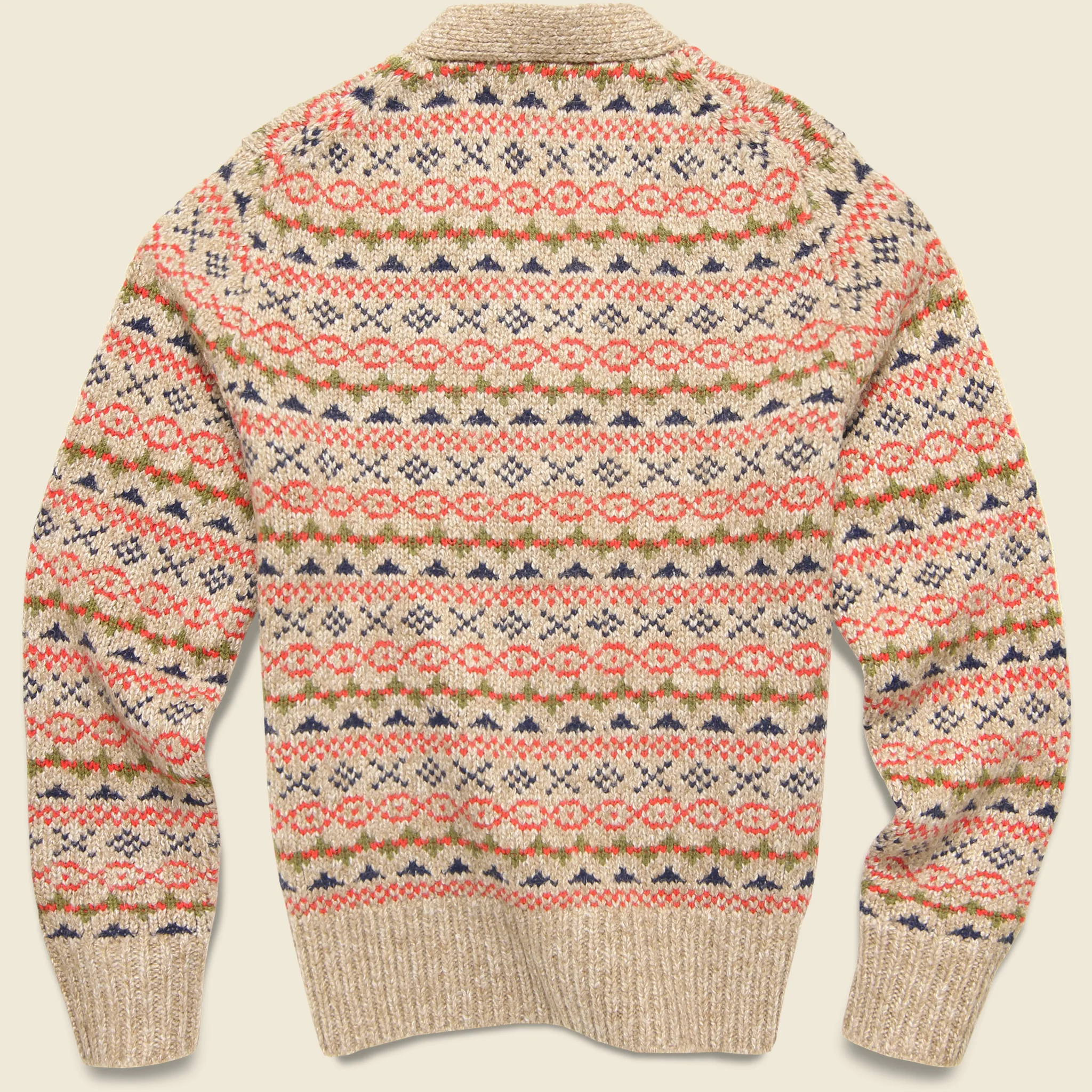 Fair Isle Cardigan - Camel Multi - Image 2