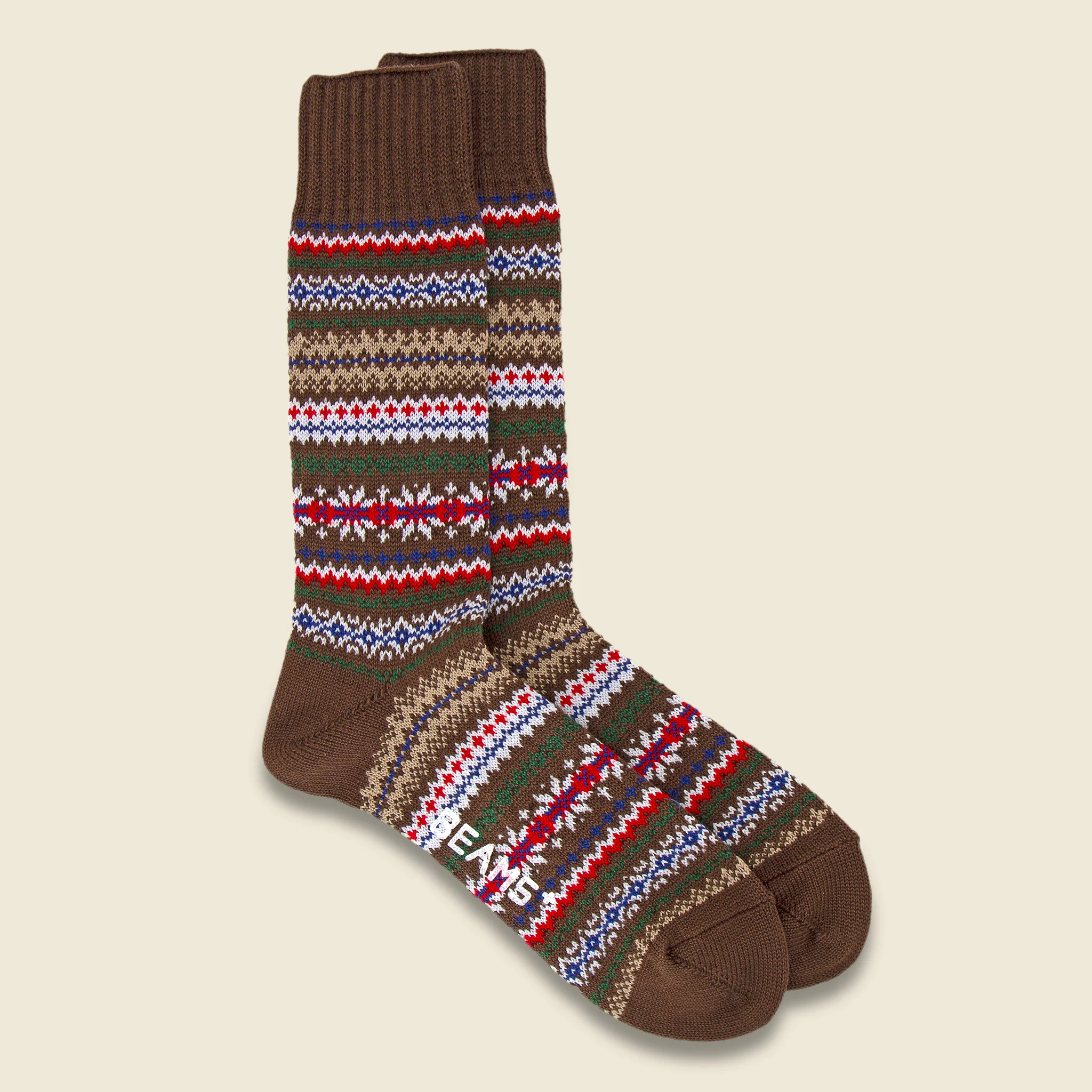 Fair Isle Socks - Brown