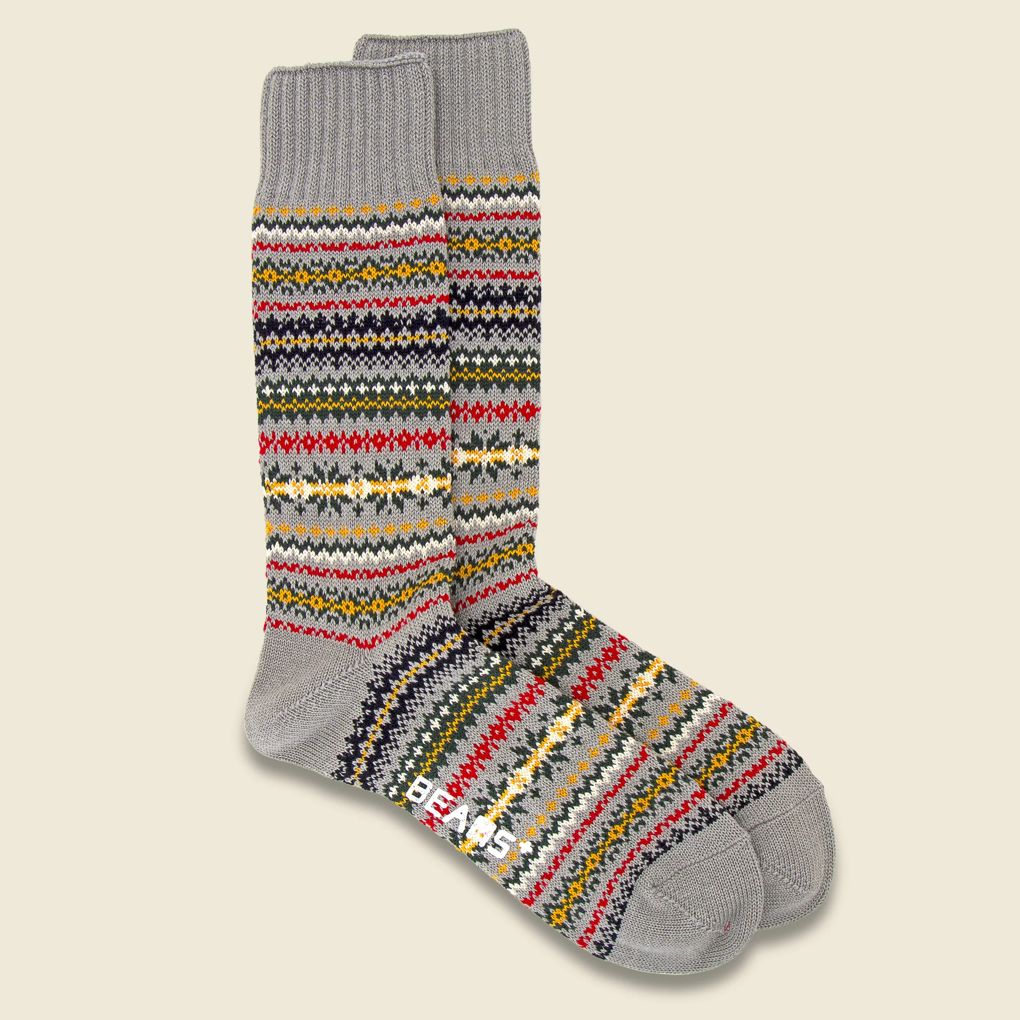 Fair Isle Socks - Grey