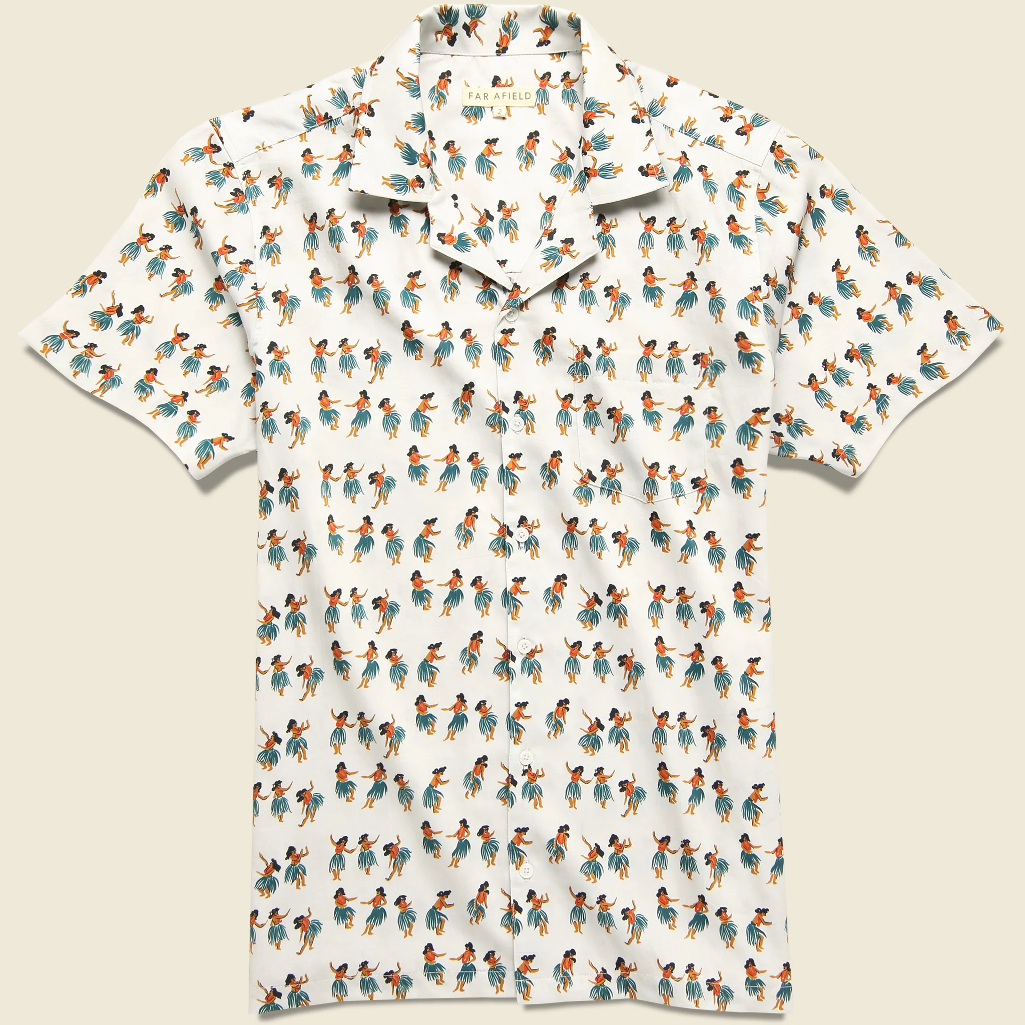 Hula Dance Stachio Shirt - White