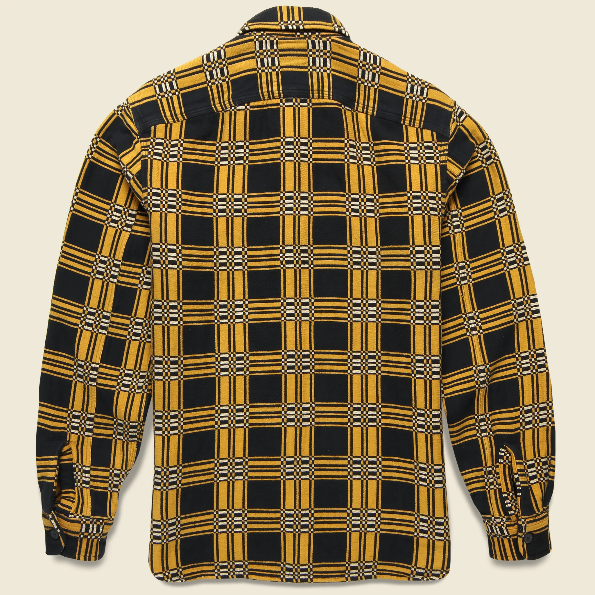 Farrell Canadian Jacquard Workshirt - Yellow/Sulphur Black - Image 2