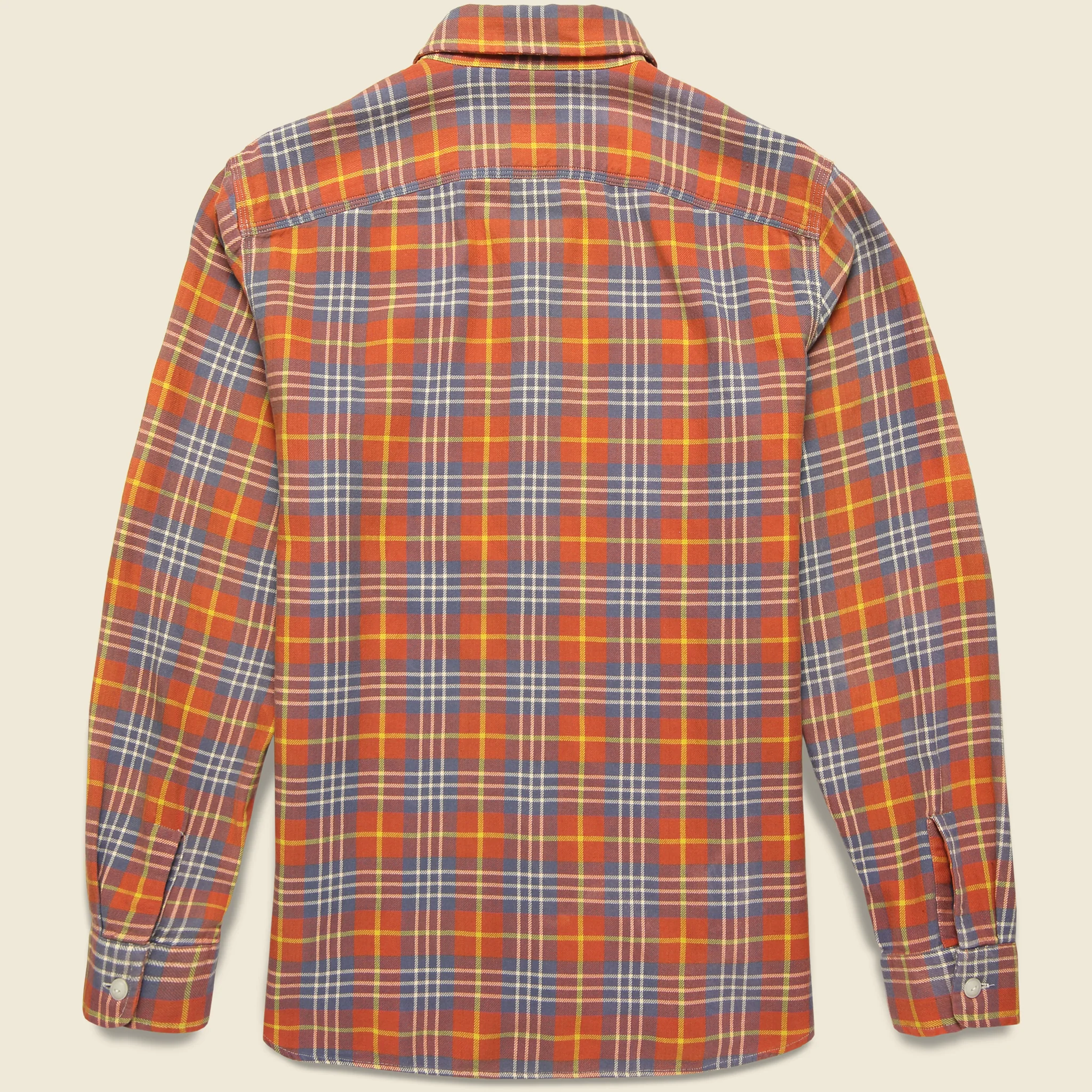 Farrell Distressed Workshirt - Red/Blue - Image 2