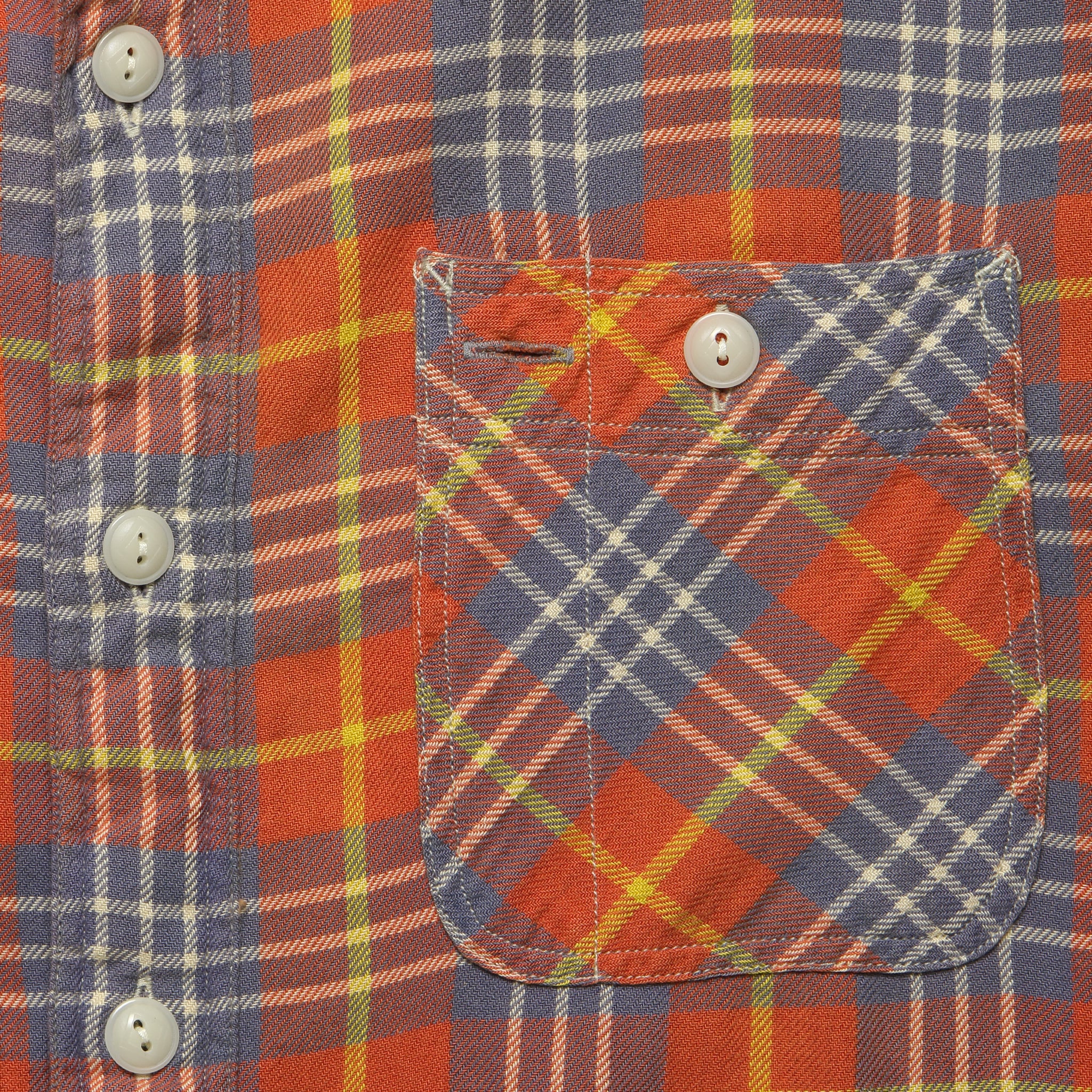 Farrell Distressed Workshirt - Red/Blue - Image 3