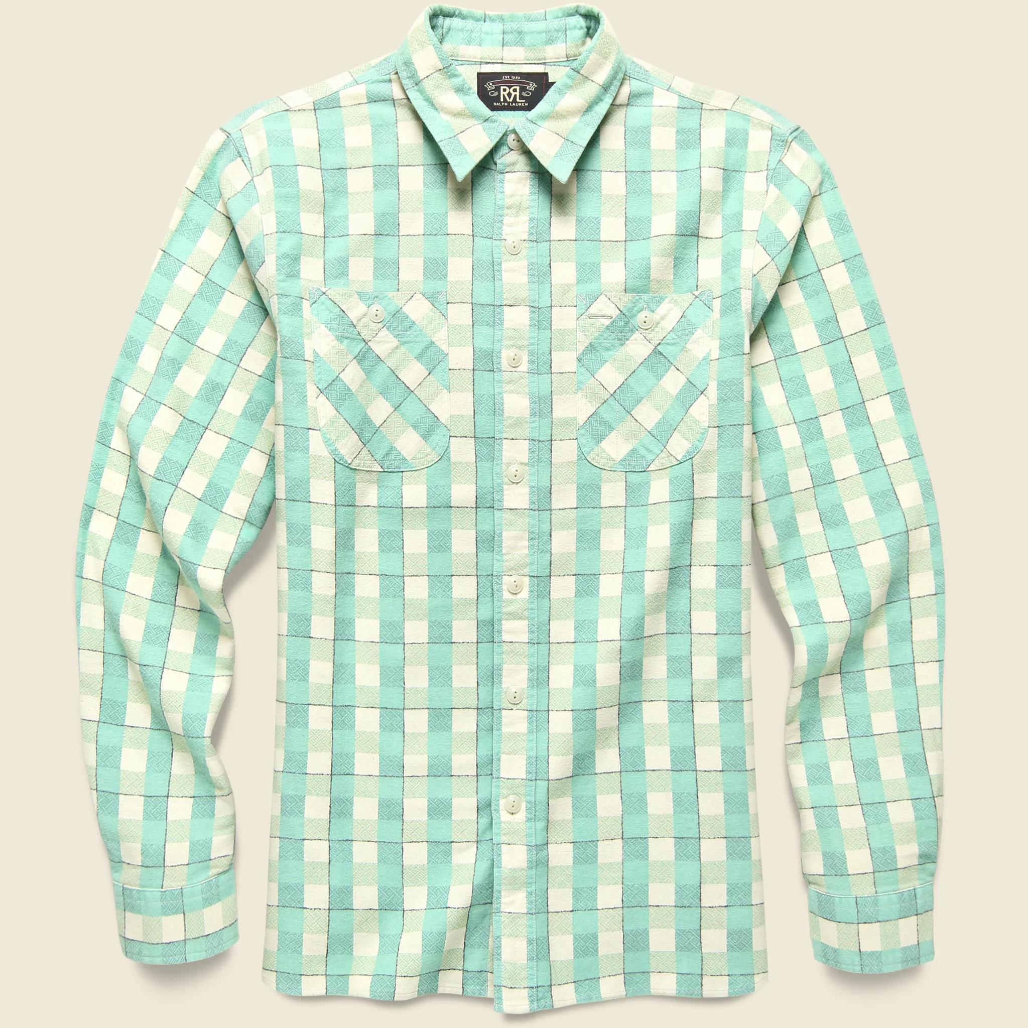Farrell Flannel Workshirt - Green/Cream