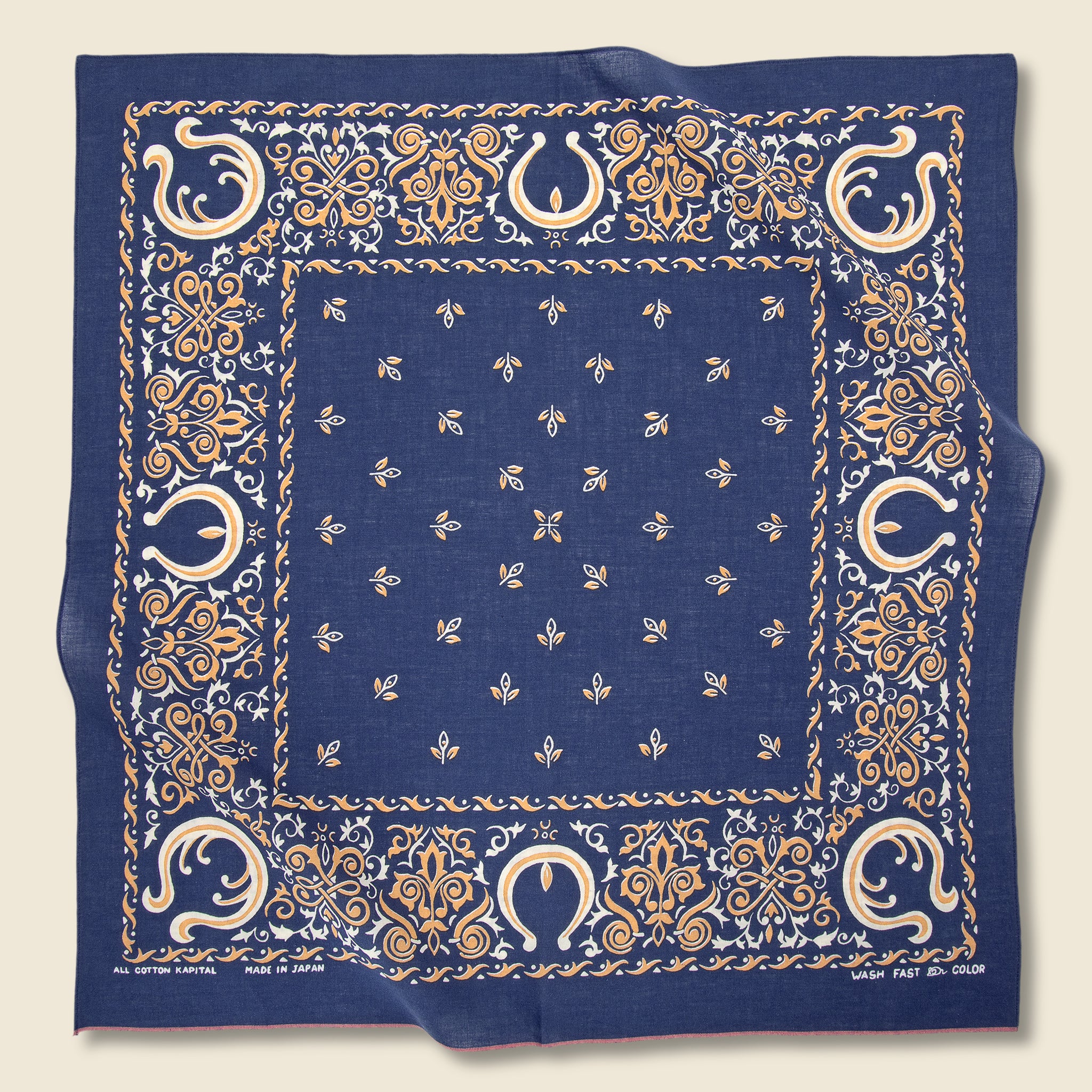 Fastcolor Selvedge Bandana (ANTLER NAJA) - Navy