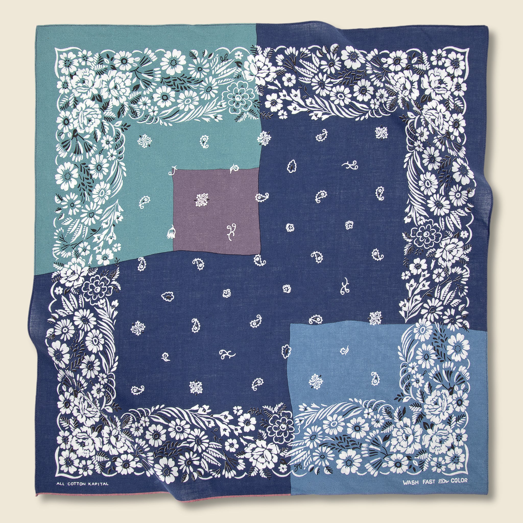 Fastcolor Selvedge Bandana (GARDEN PATCHWORK) - Multi