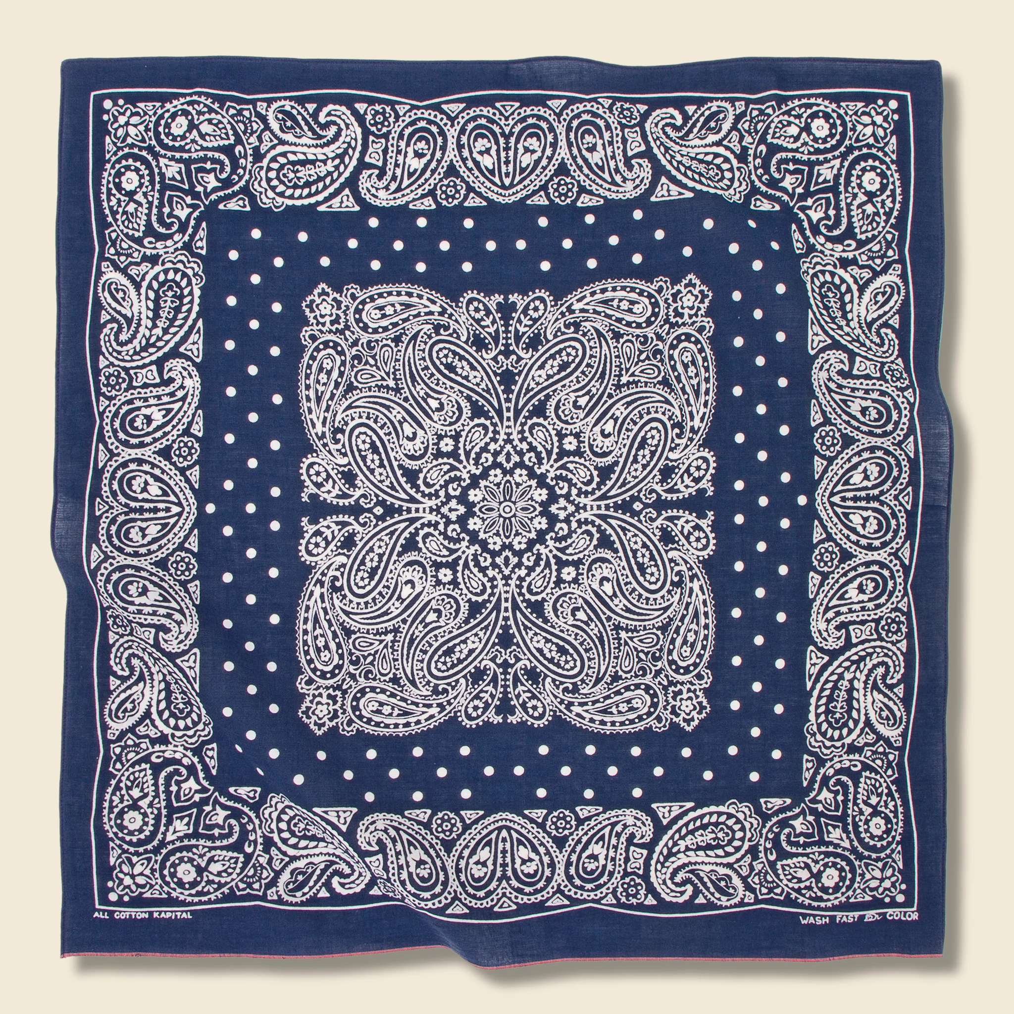 Fastcolor Selvedge Bandana (TUNA DANCE) - Navy