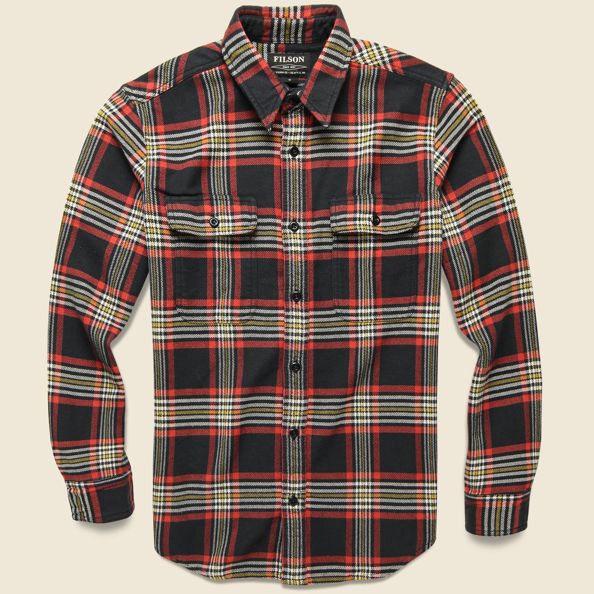 Vintage Flannel Workshirt - Black/Red/Gold