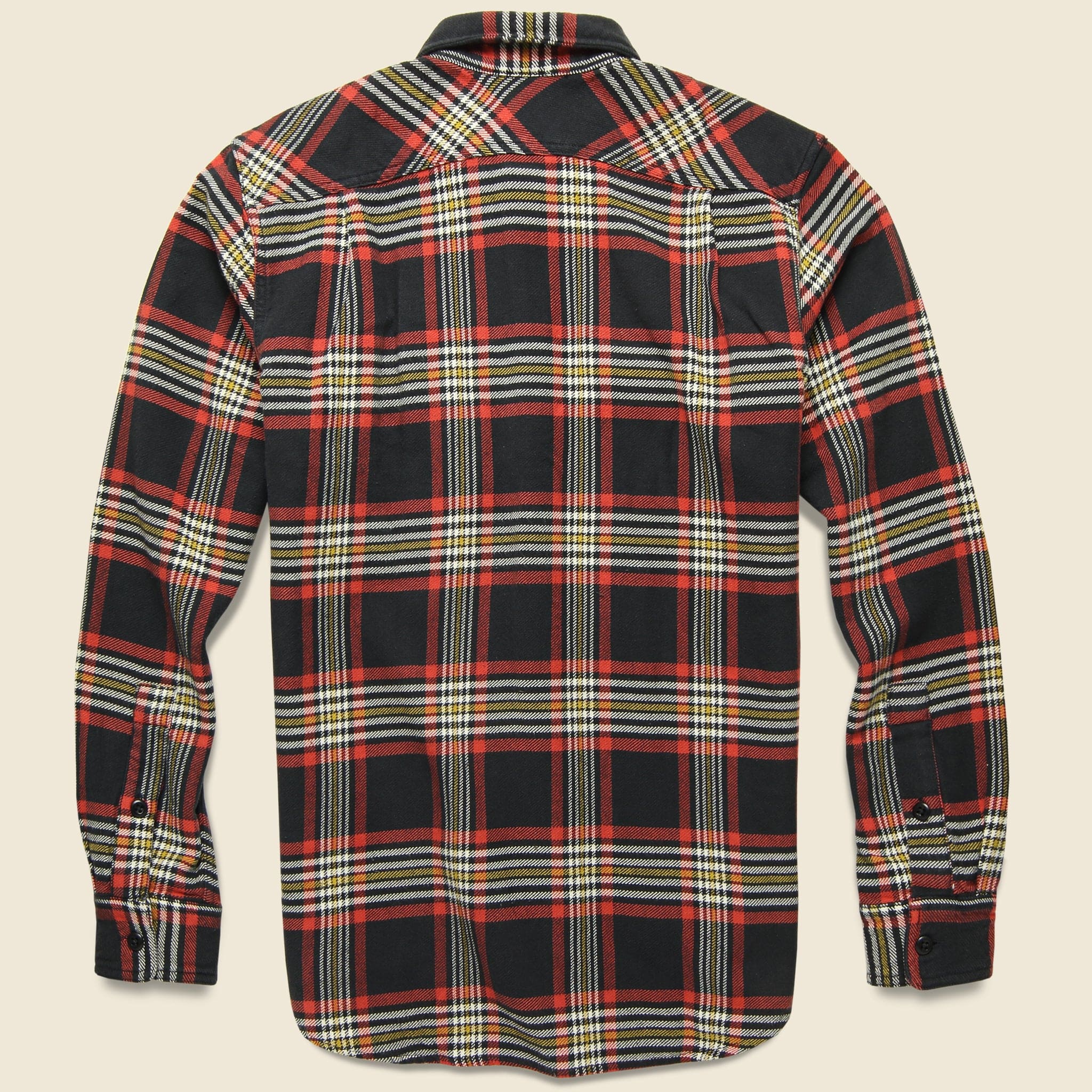 Vintage Flannel Workshirt - Black/Red/Gold - Image 2