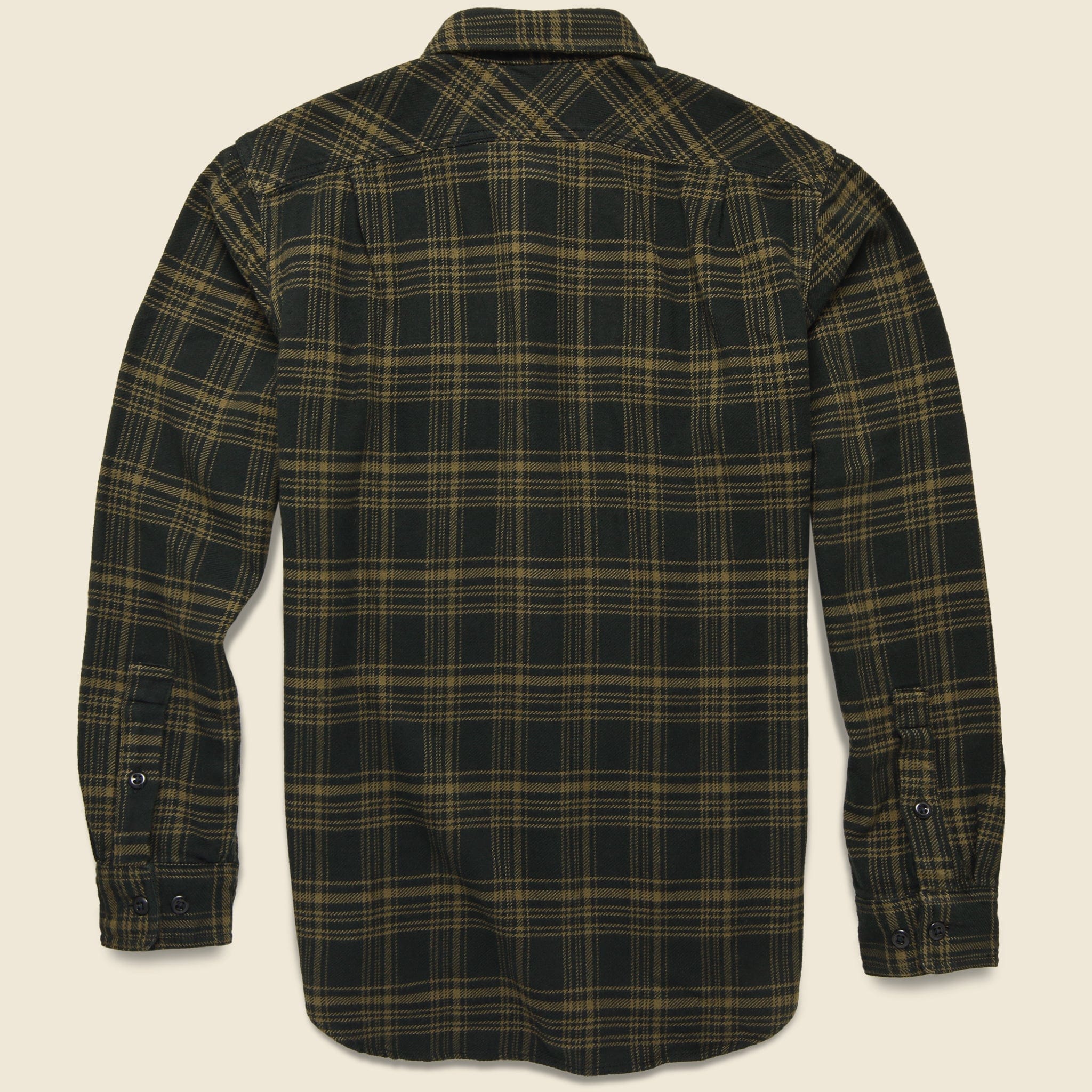 Vintage Flannel Workshirt - Black/Olive - Image 2