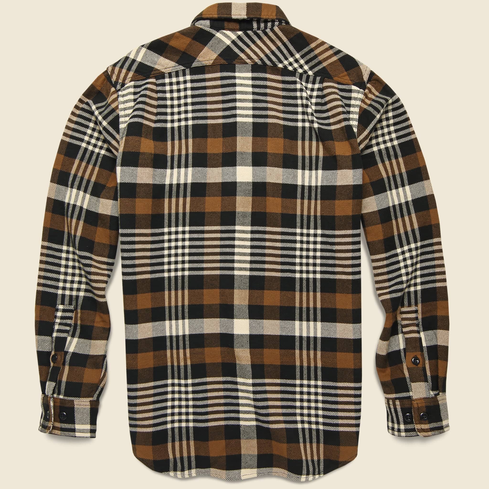 Vintage Flannel Workshirt - Black/Brown - Image 2