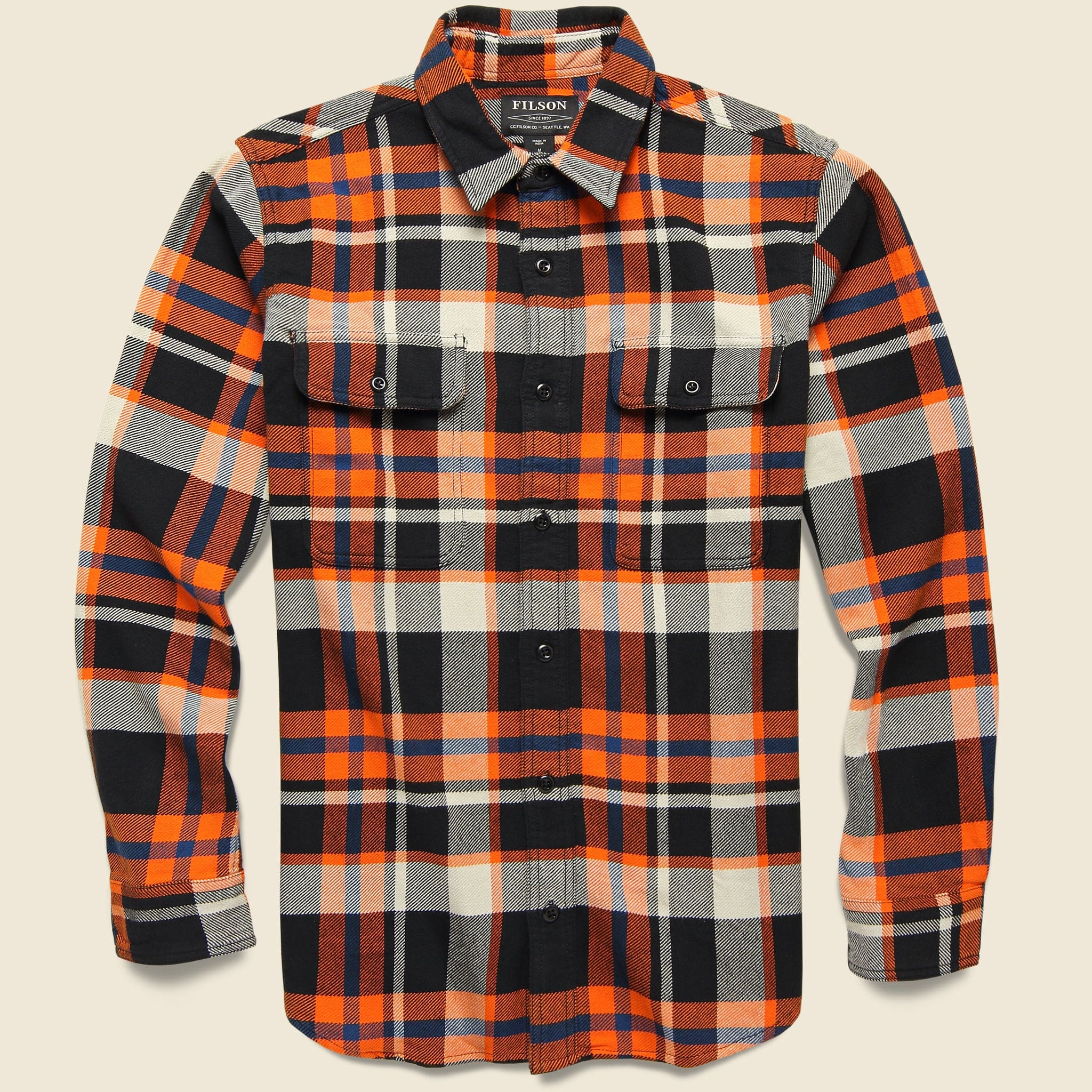 Vintage Flannel Workshirt - Orange/Black