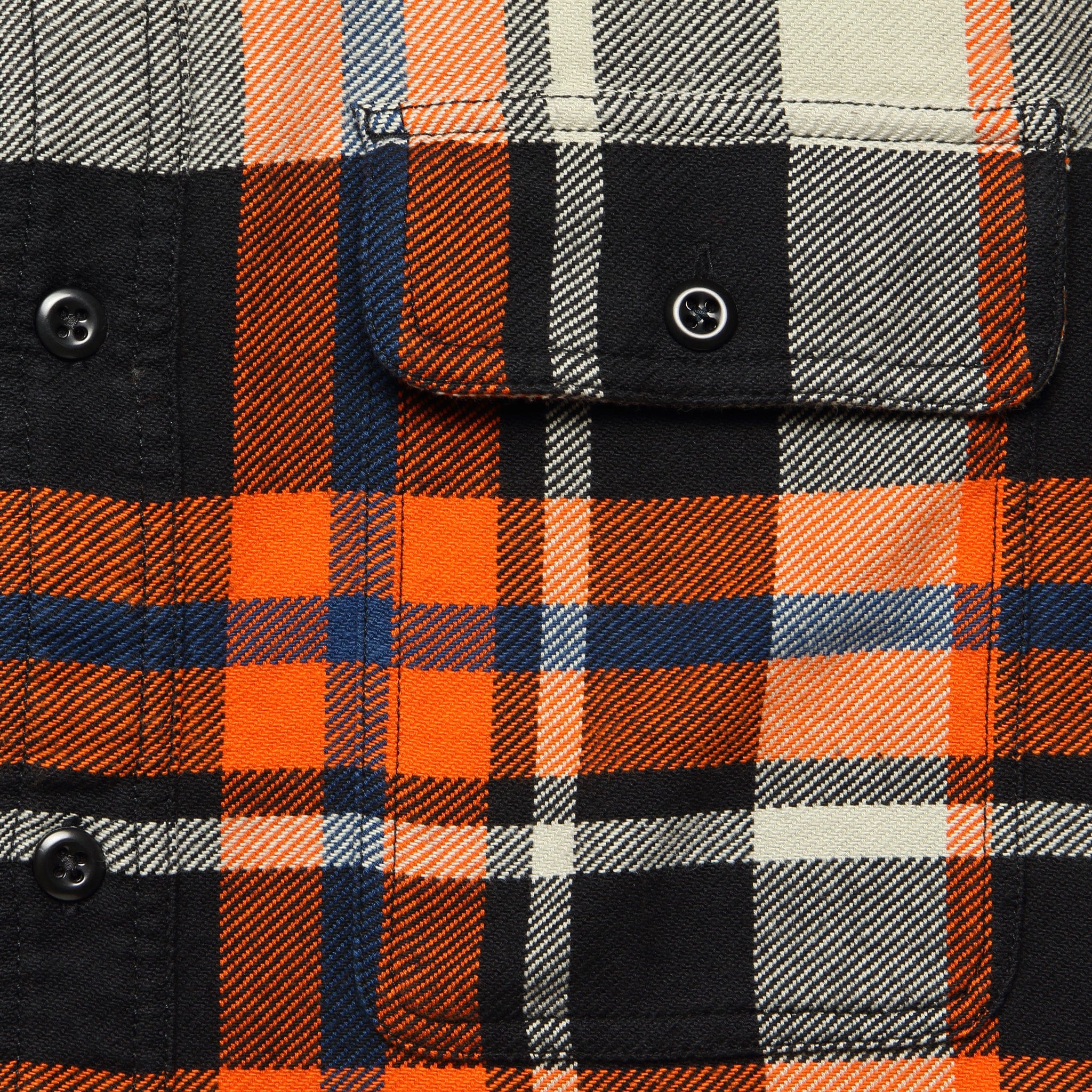 Vintage Flannel Workshirt - Orange/Black - Image 3
