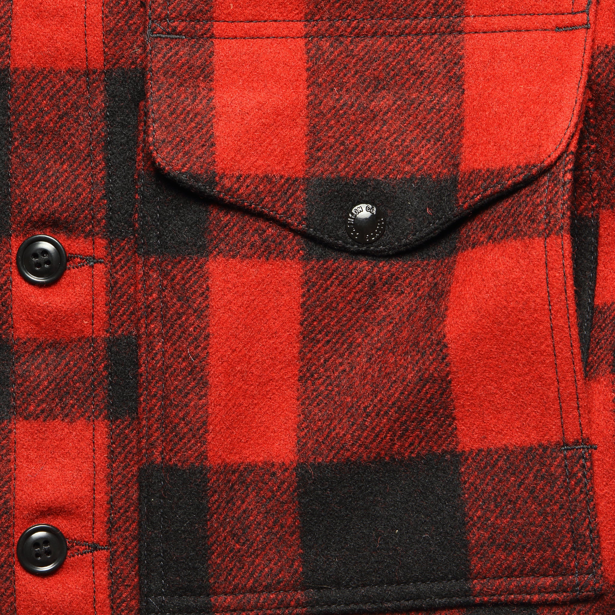 Mackinaw Wool Cruiser Jacket - Red/Black - Image 3