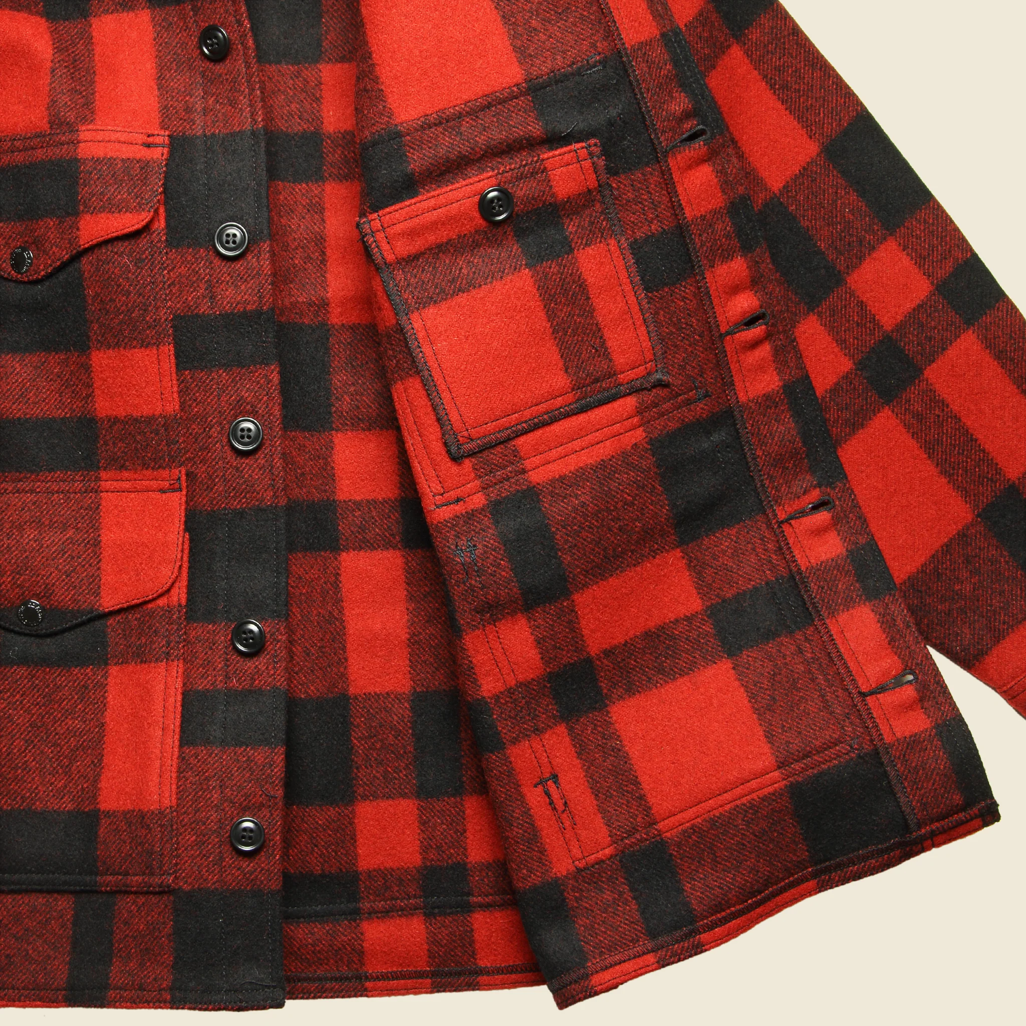 Mackinaw Wool Cruiser Jacket - Red/Black - Image 4