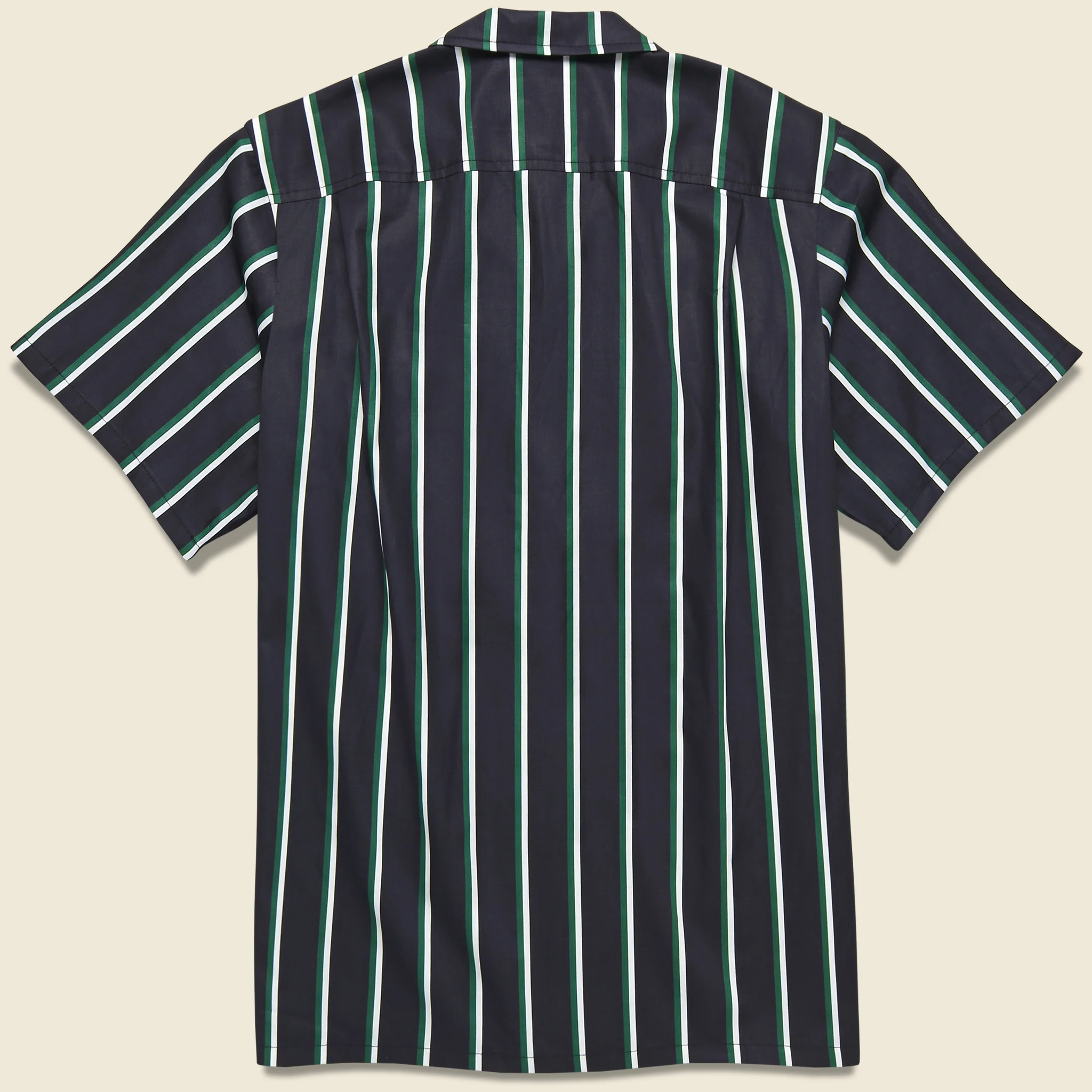 Fine Stripe Camp Shirt - Black/Green/White - Image 2