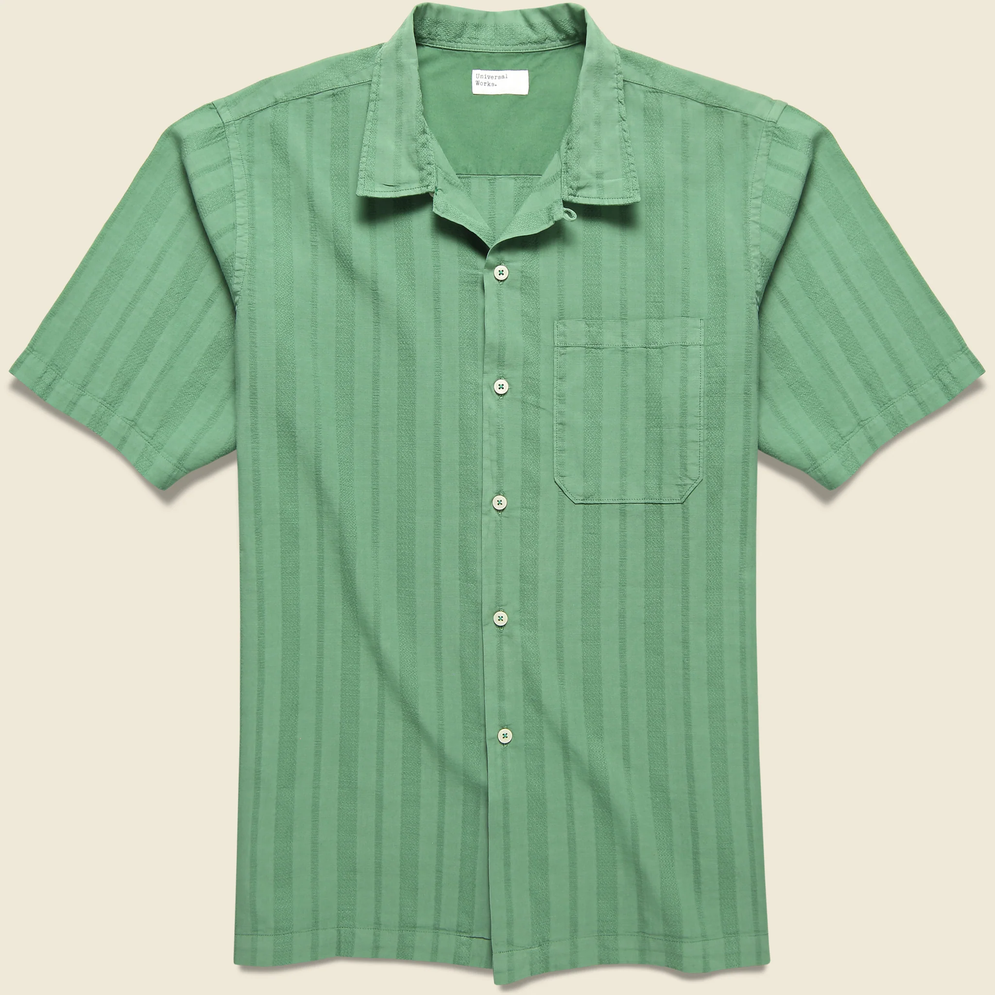 Flag Self Stripe Camp Shirt - Green