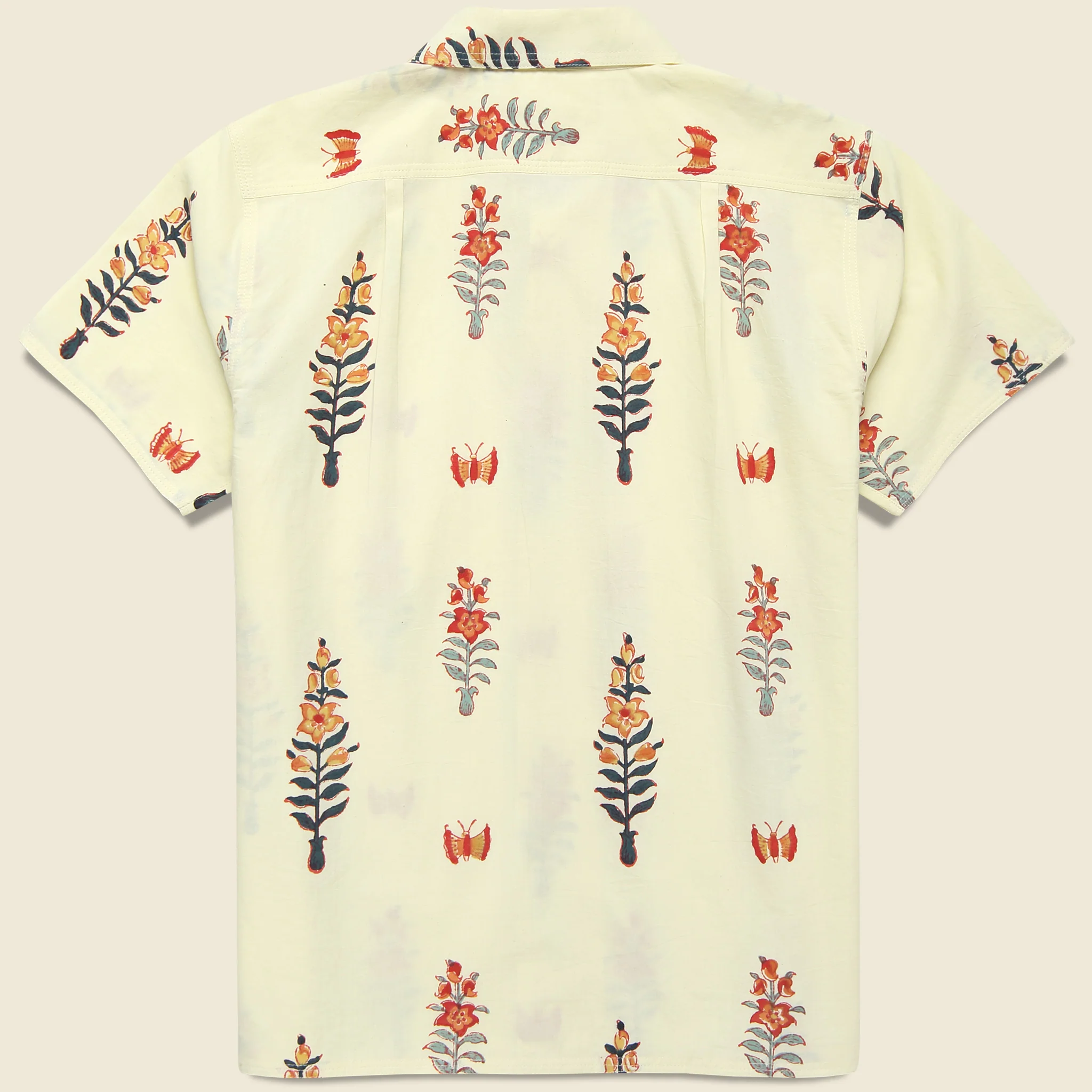 Floral Block Print Shirt - Cream - Image 2