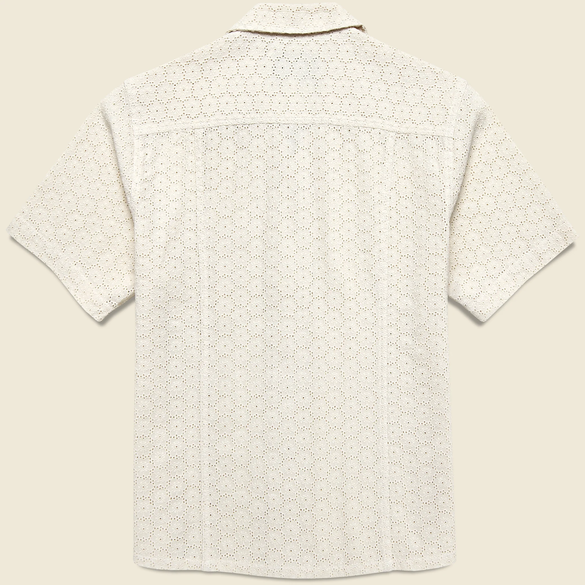 Floral Eyelet Shirt - Natural - Image 3