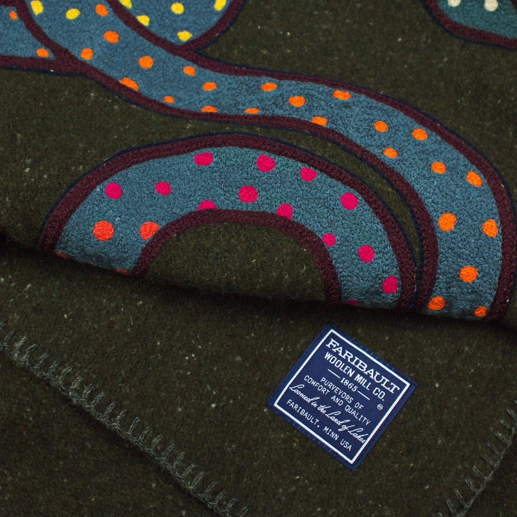 Wool Utility Blanket - United Snakes, Olive - Image 3