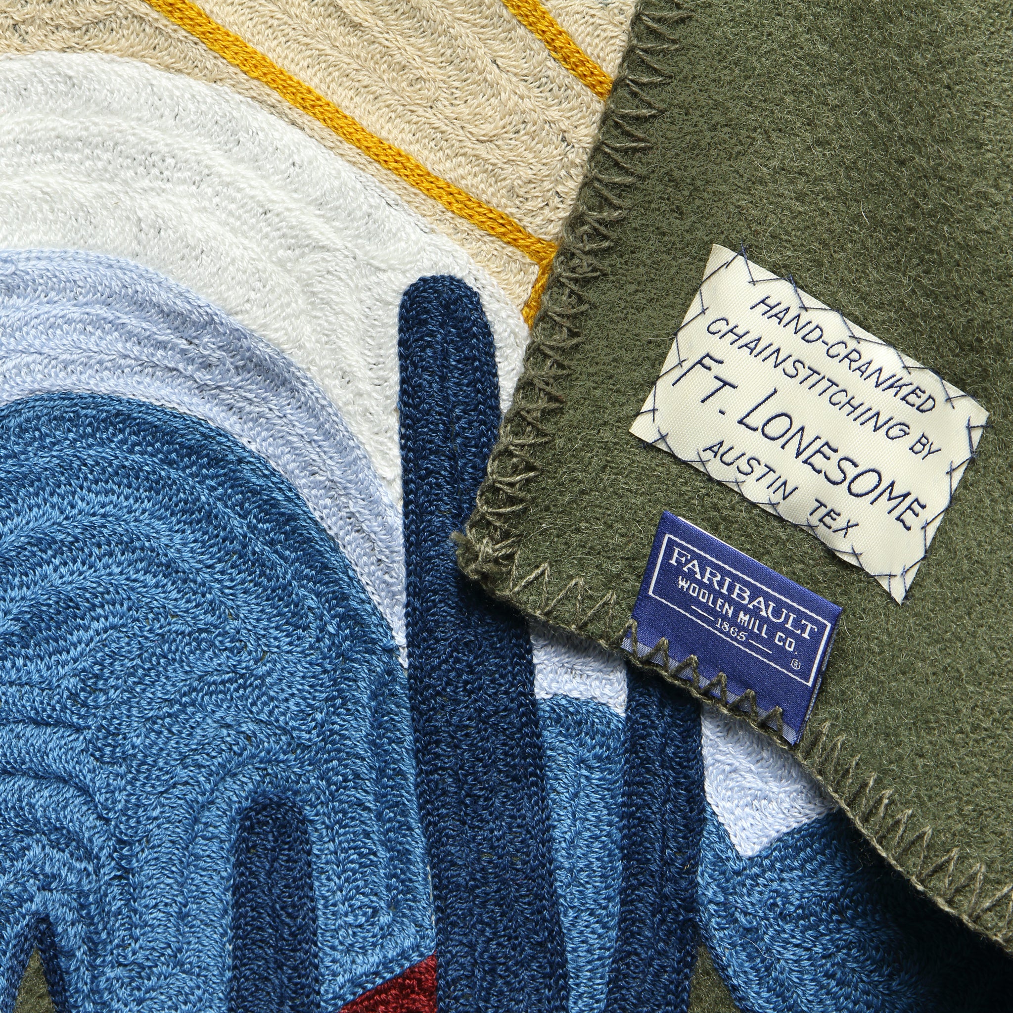 Desert Thunderbird Large Wool Blanket - Olive - Image 2