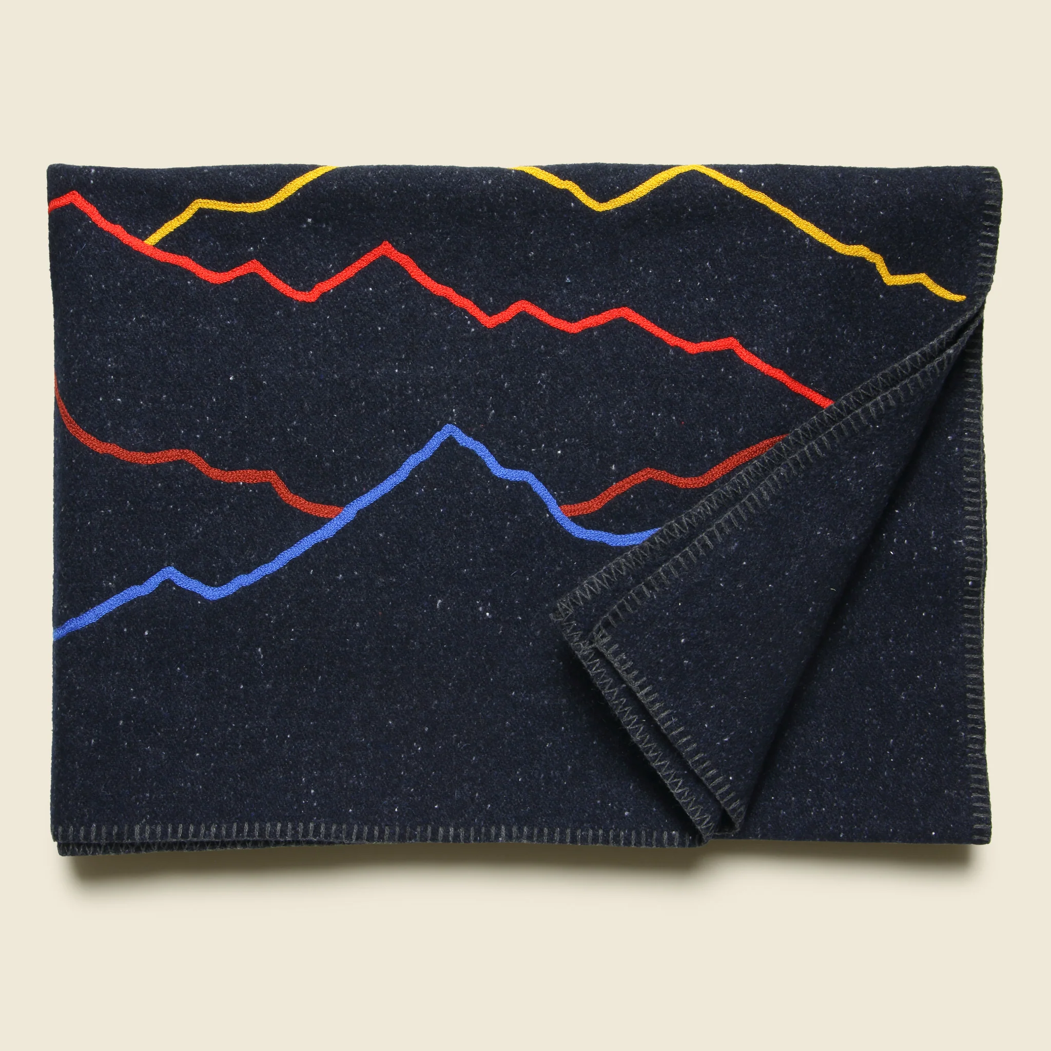 Mountain Landscape Small Utility Blanket - Navy - Image 3
