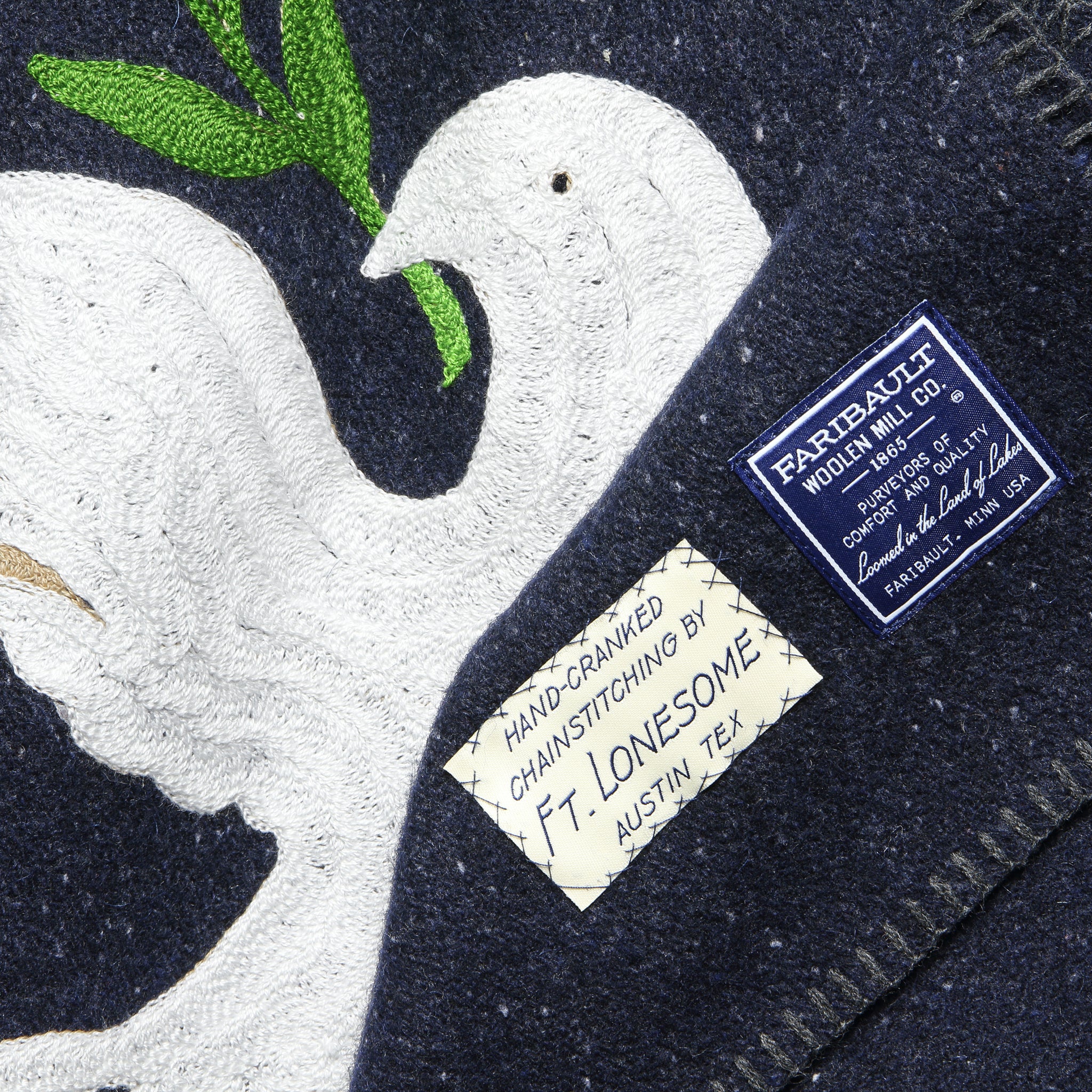 Peace Dove Small Utility Blanket - Navy - Image 2
