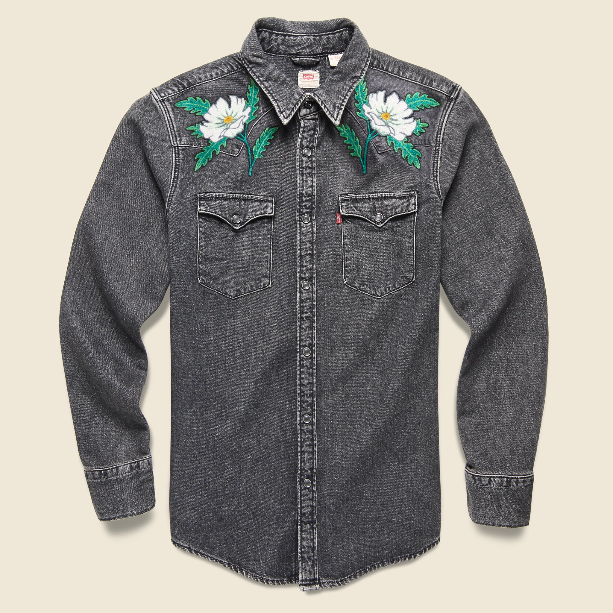 Ft. Lonesome x STAG Poppies Denim Western Shirt