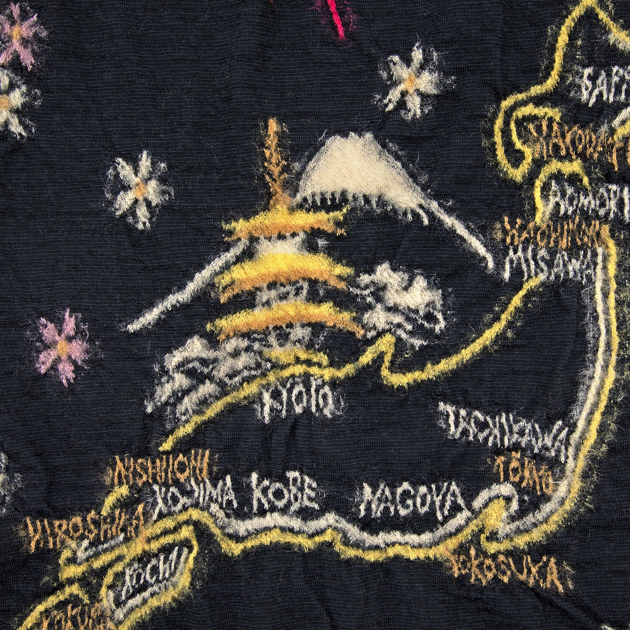 Fulling Wool HAPPY Scarf SOUVENIR - Black - Image 3