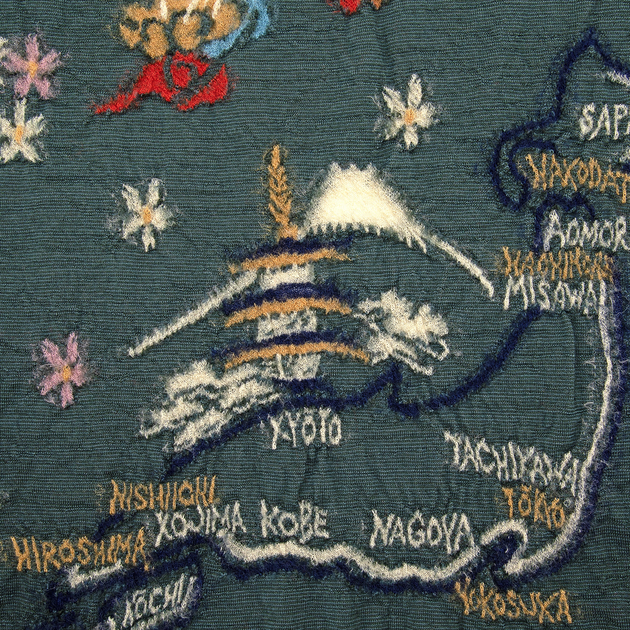 Fulling Wool HAPPY Scarf SOUVENIR - Green - Image 3