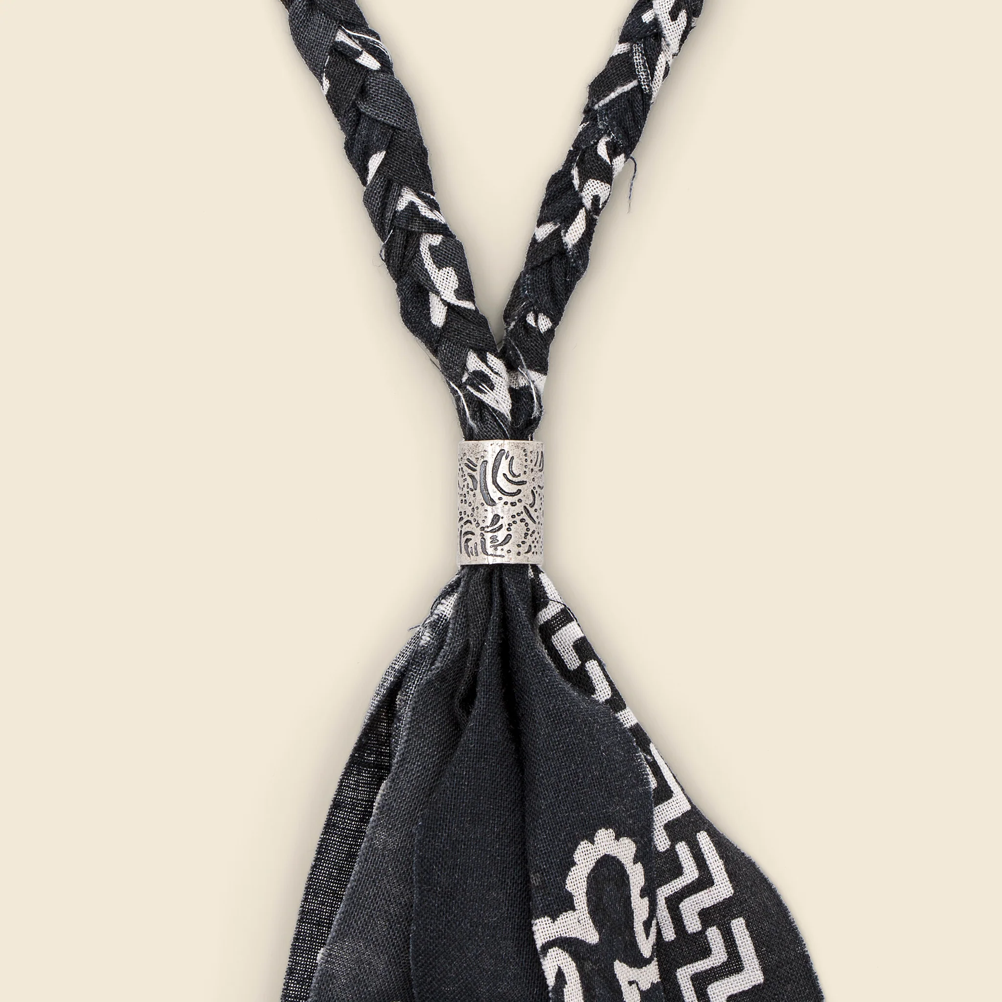 Bandana Fringe Necklace - Black - Image 2