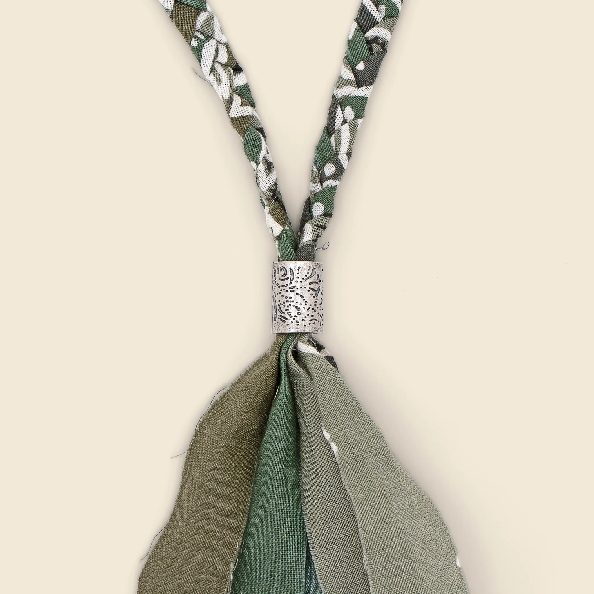 Bandana Fringe Necklace - Khaki - Image 2