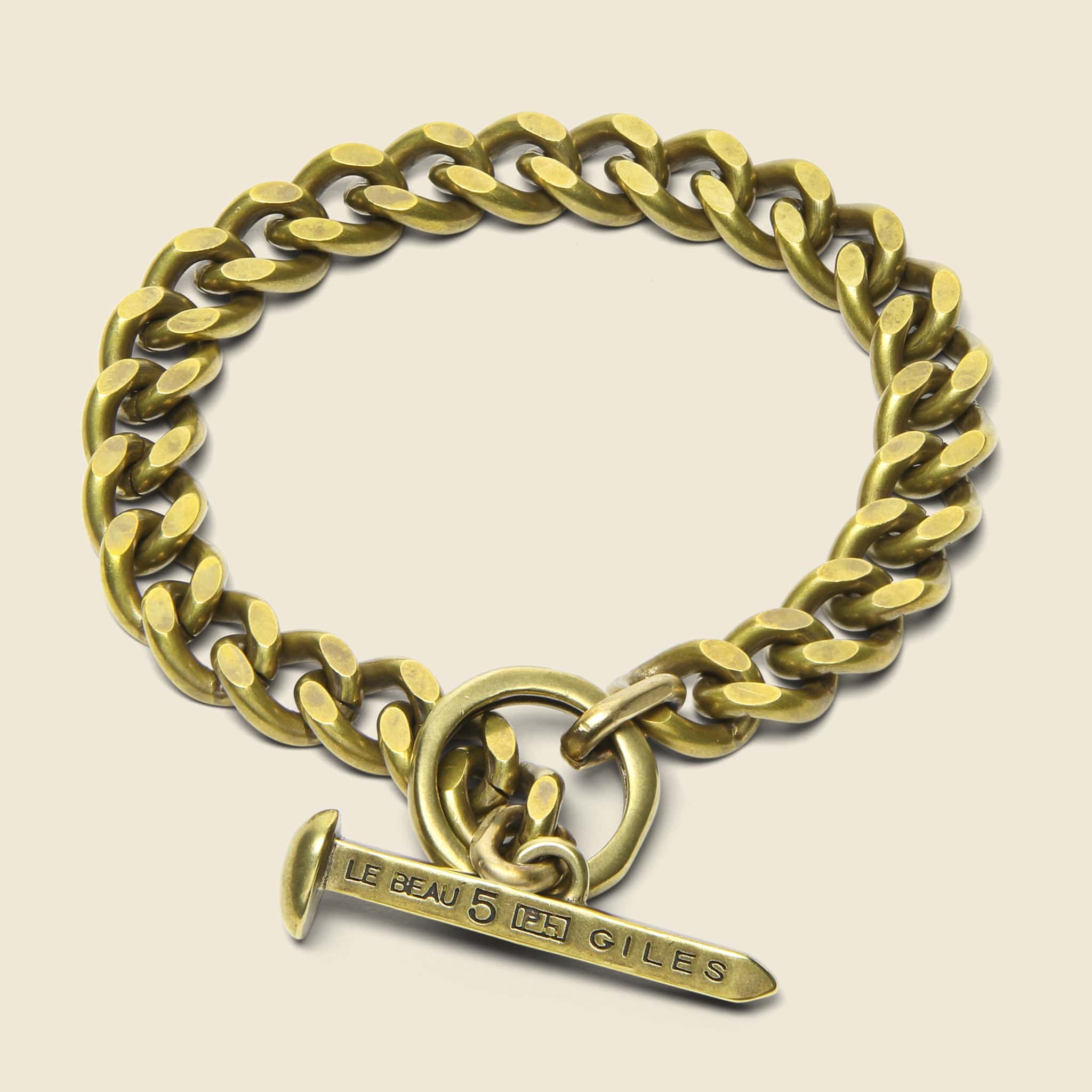 Spike Toggle Chain Bracelet - Brass - Image 2