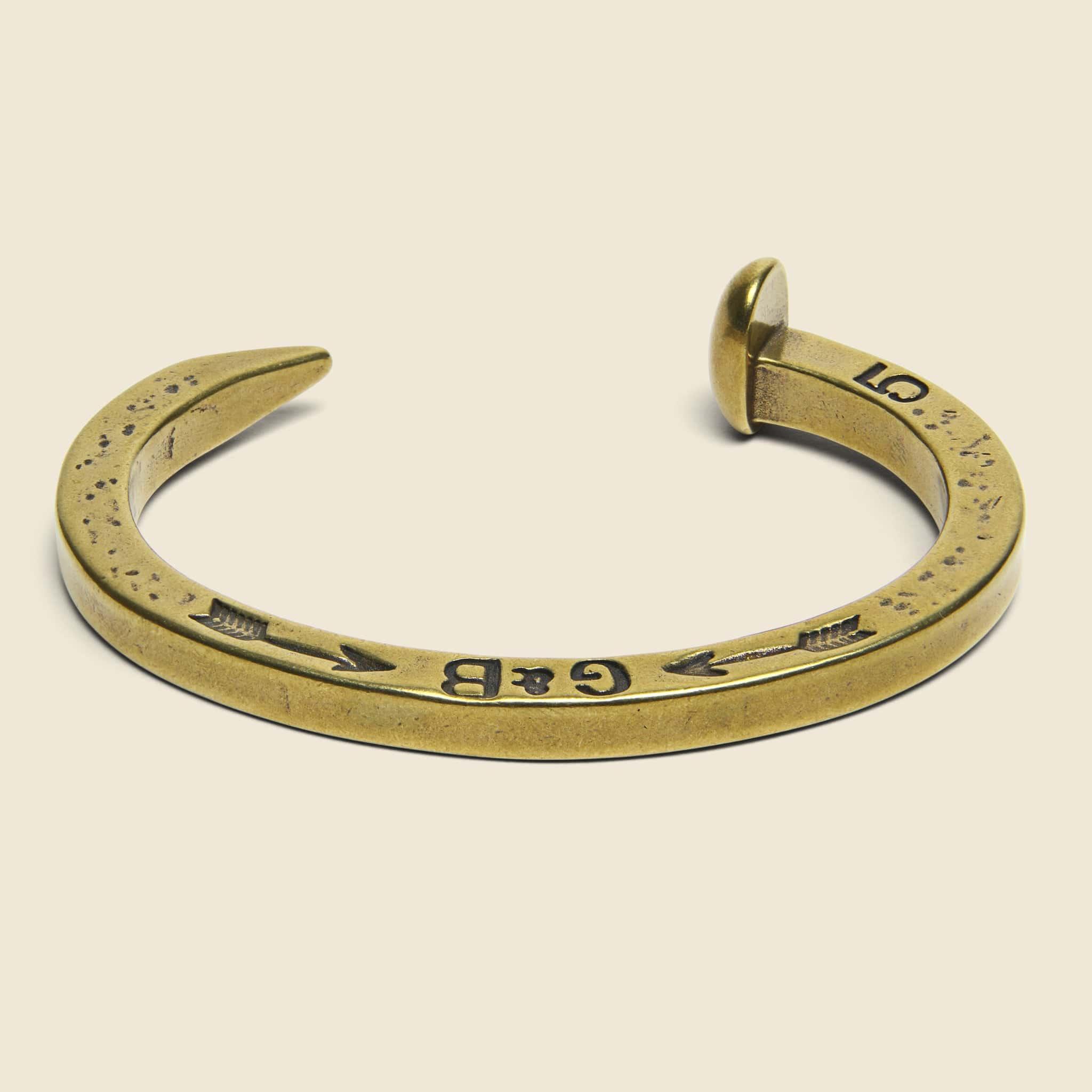 The Original Railroad Spike Cuff - Antique Brass