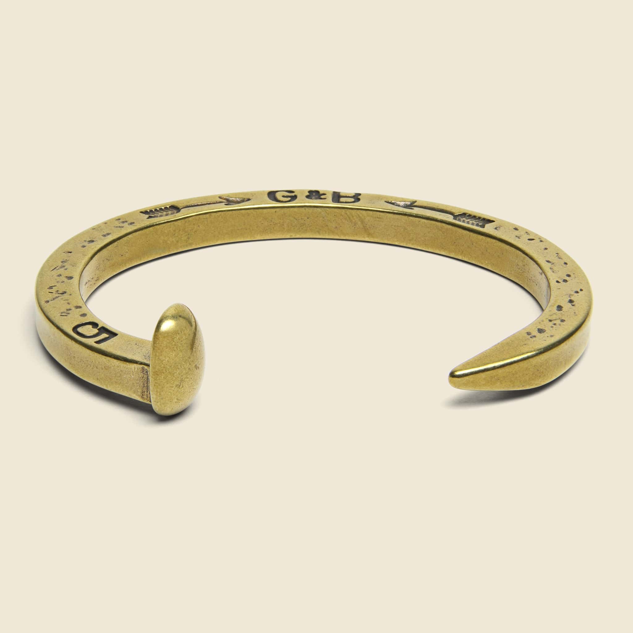 The Original Railroad Spike Cuff - Antique Brass - Image 2